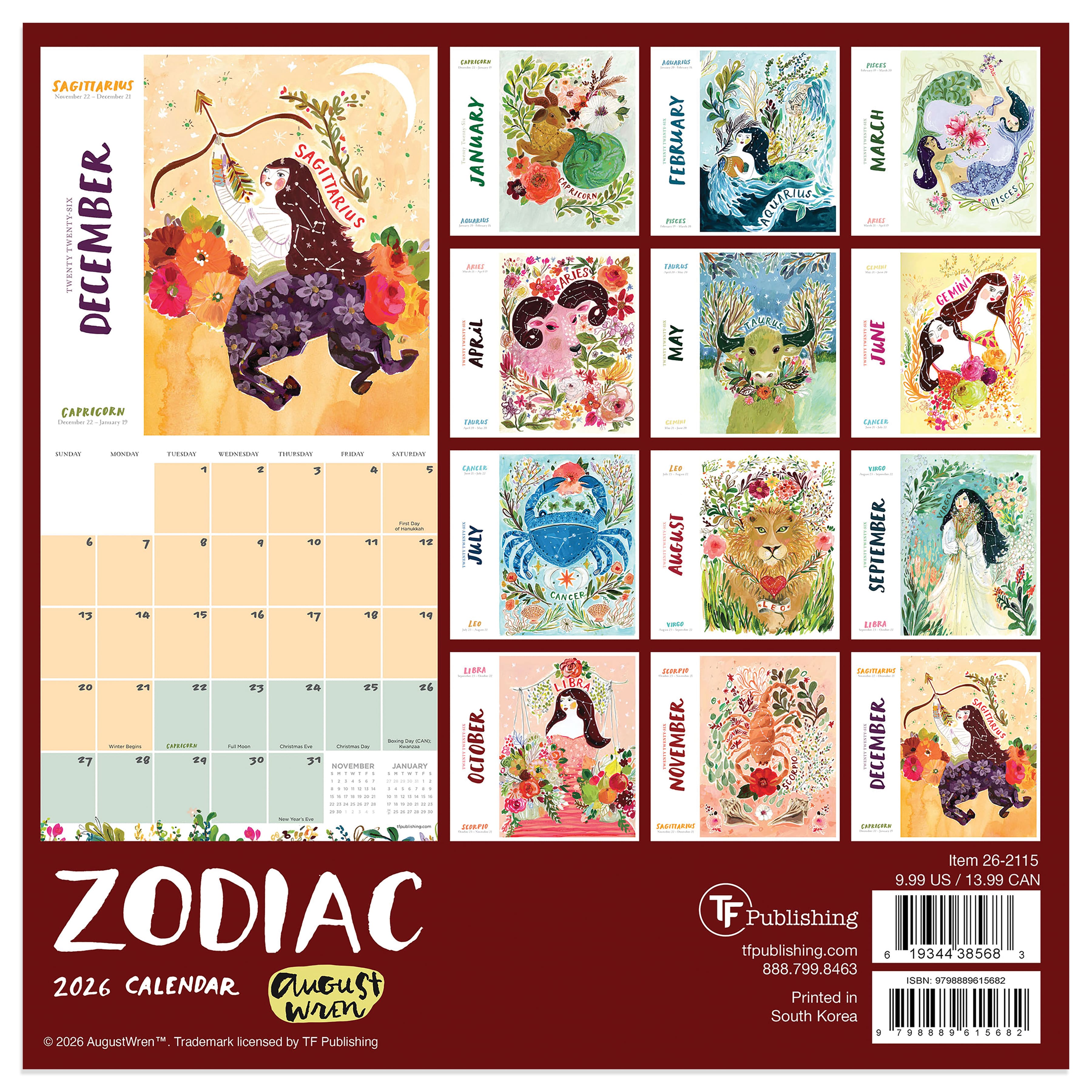 2026 Zodiac Mini Calendar