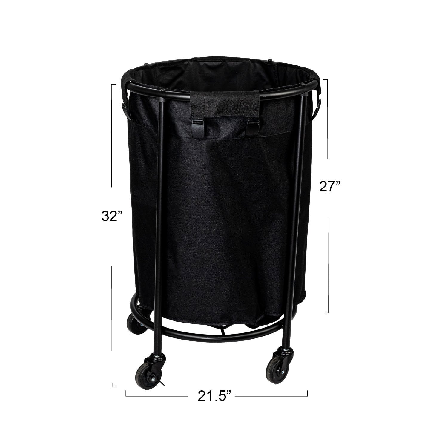 Household Essentials 32" Black Round Laundry Hamper