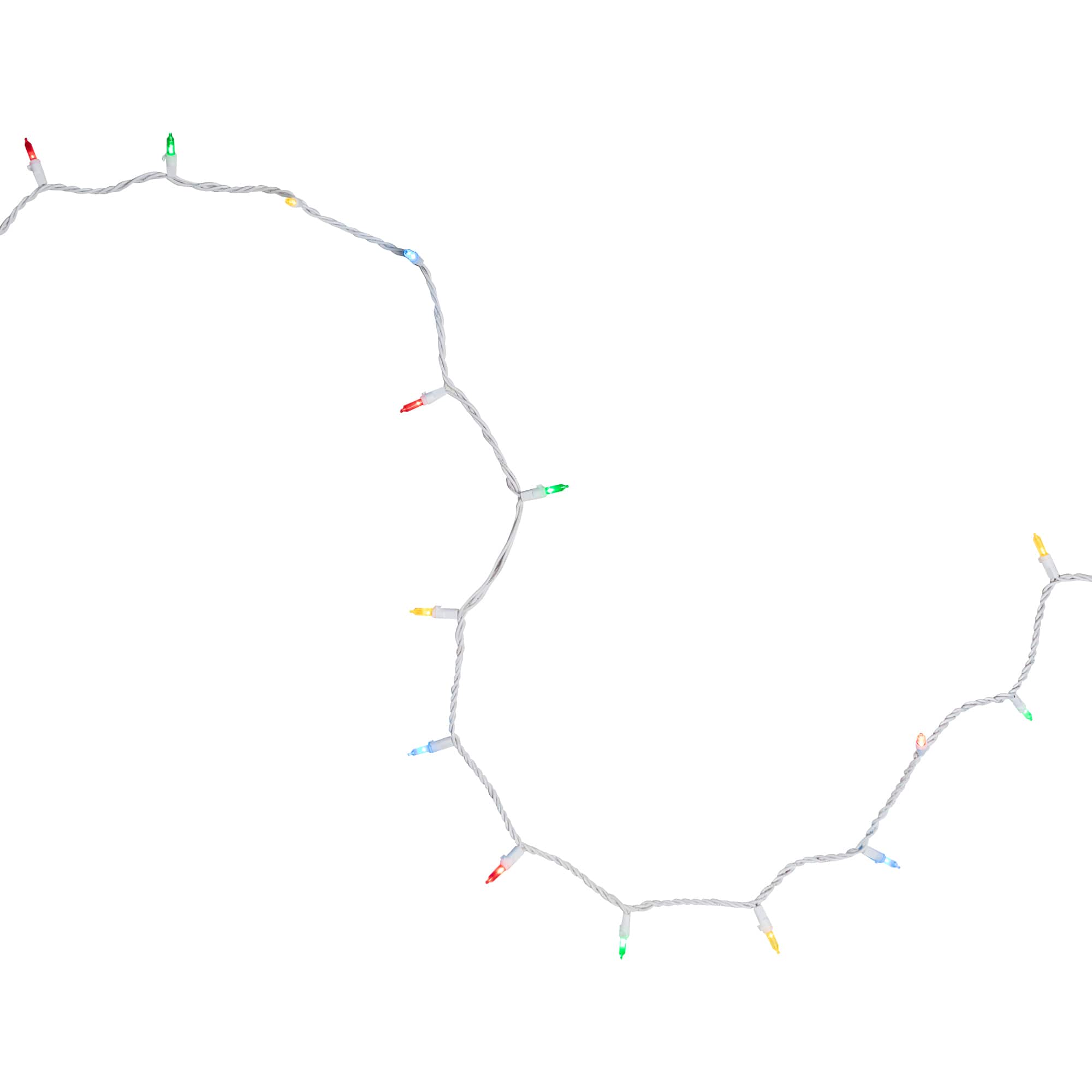 35ct. Multicolor LED Mini Christmas String Lights with White Wire