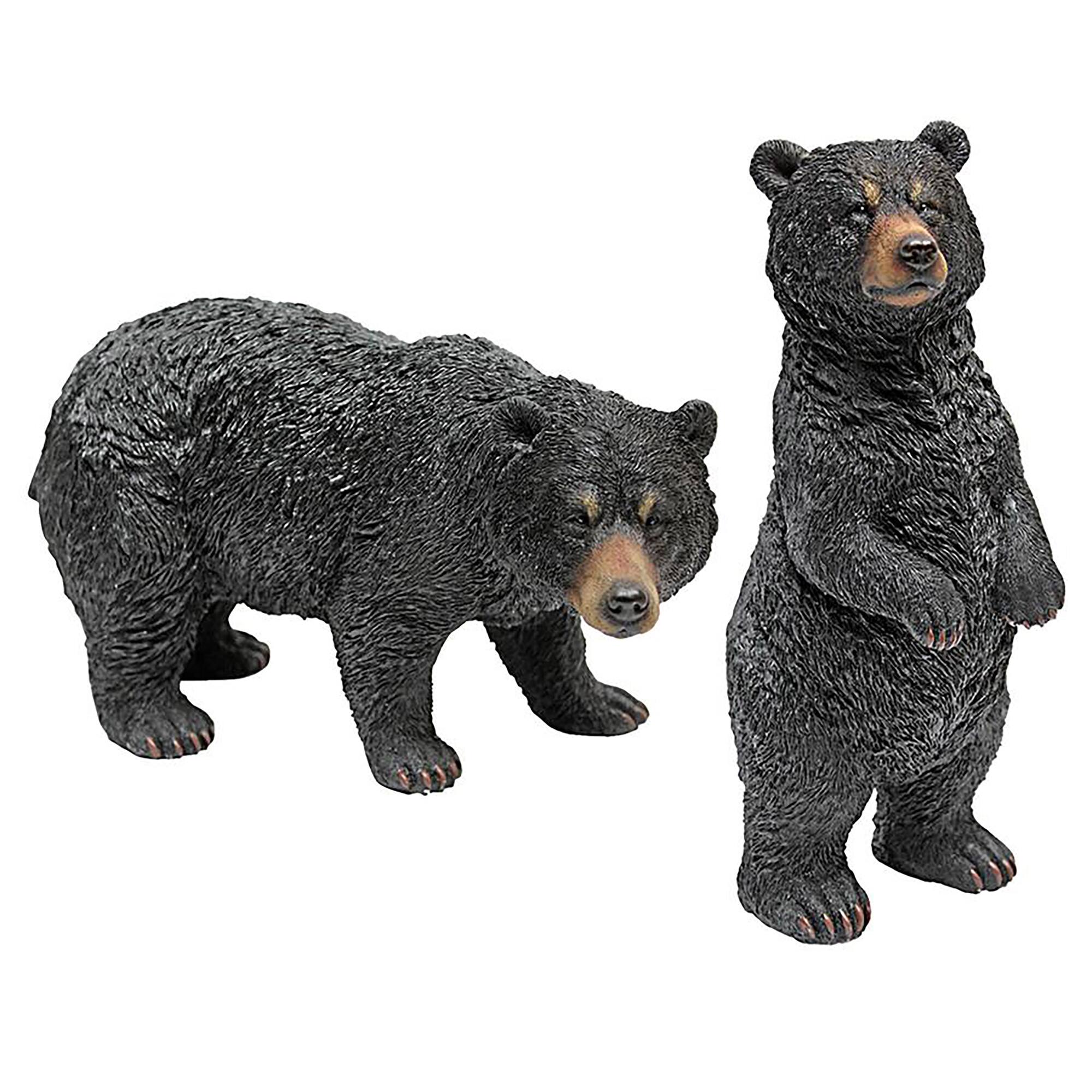 Design Toscano Walking &#x26; Standing Black Bear Statue Set