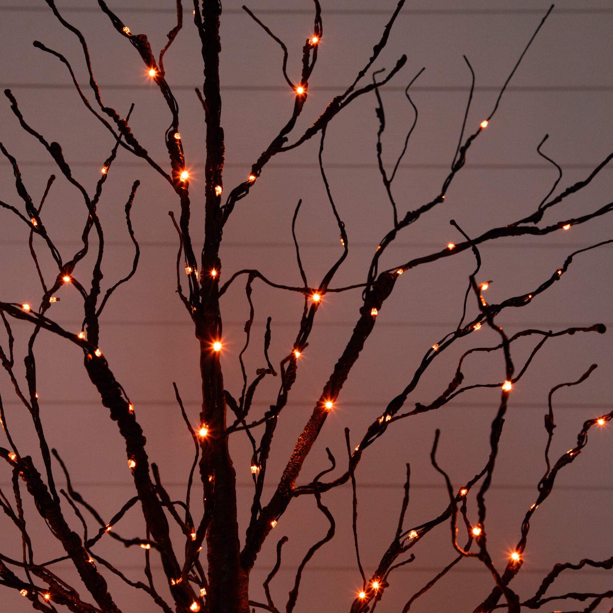 5ft. Pre-Lit Halloween Black Twig Artificial Tree with 240 Orange &#x26; Purple LED Lights
