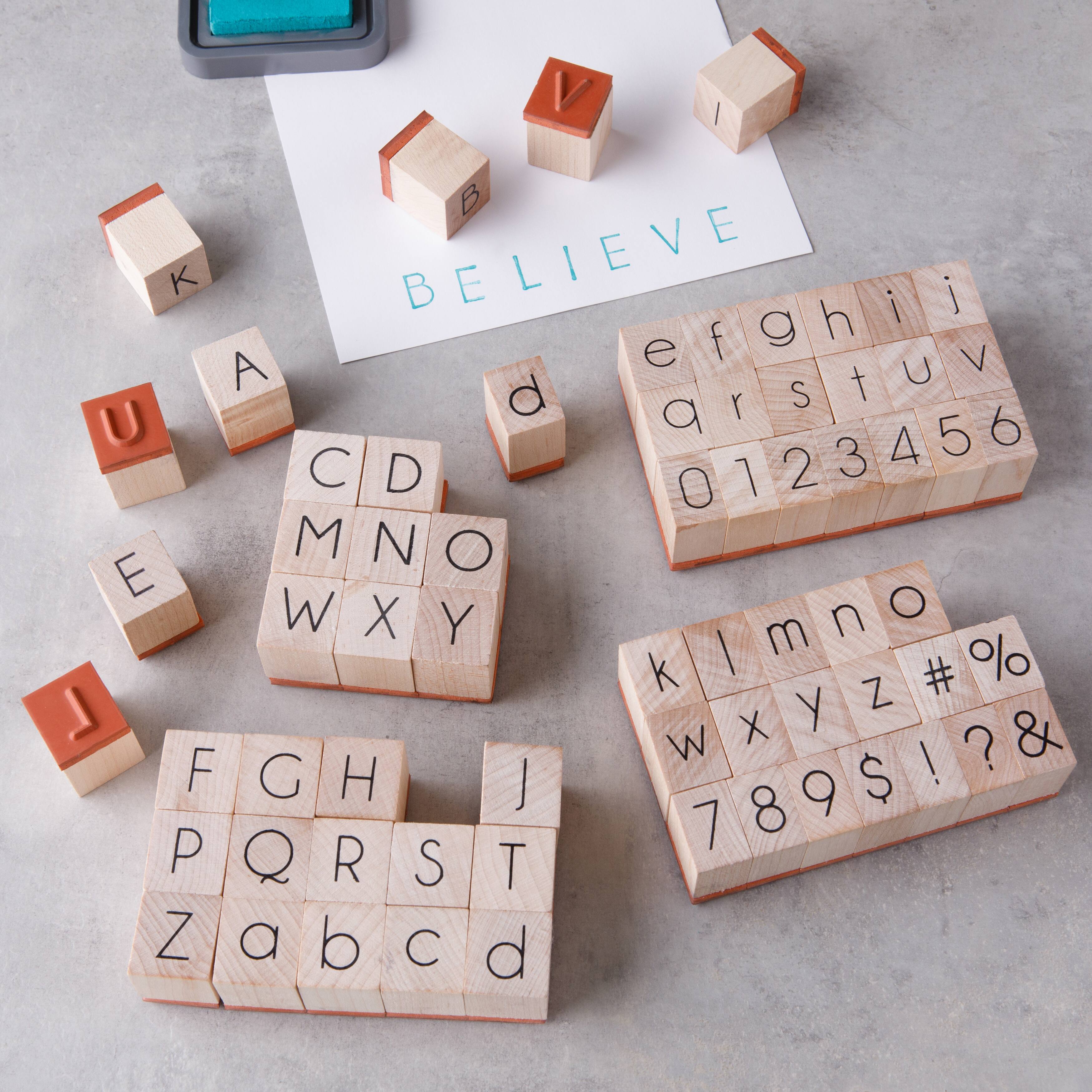 6 Pack: Modern Alphabet Wood Stamp Set by Recollections™