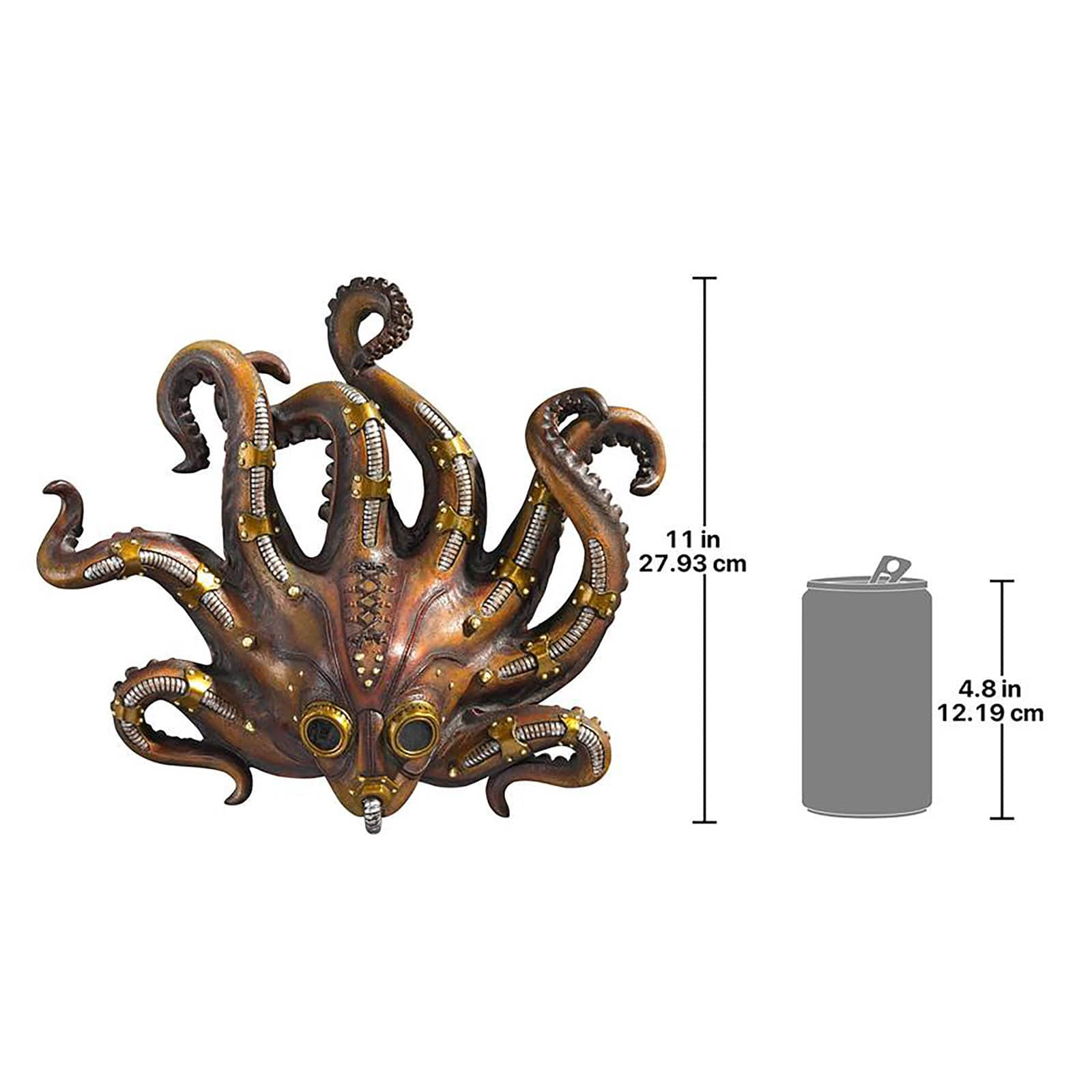 Design Toscano 11&#x22; Steampunk Octopod Wall Sculpture