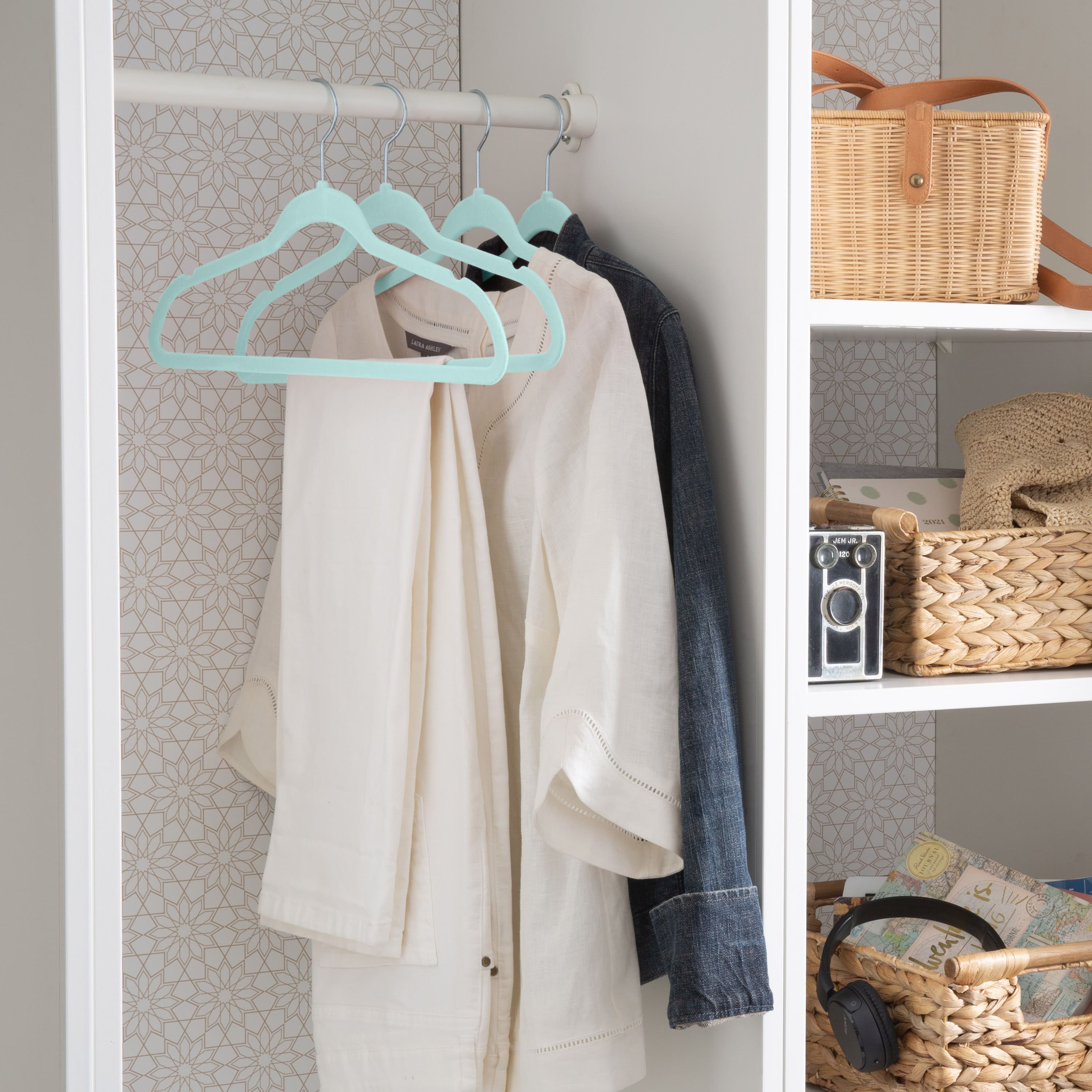 Simplify Super Slim Velvet Hangers with Gold Hook, 10ct.