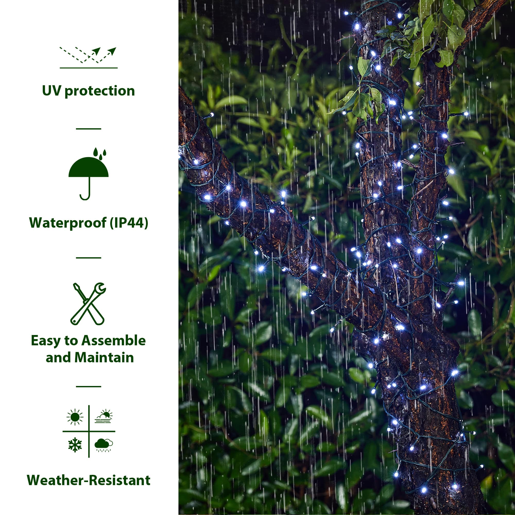 Glitzhome&#xAE; 22ft. 50ct. LED Solar String Lights, 2ct.