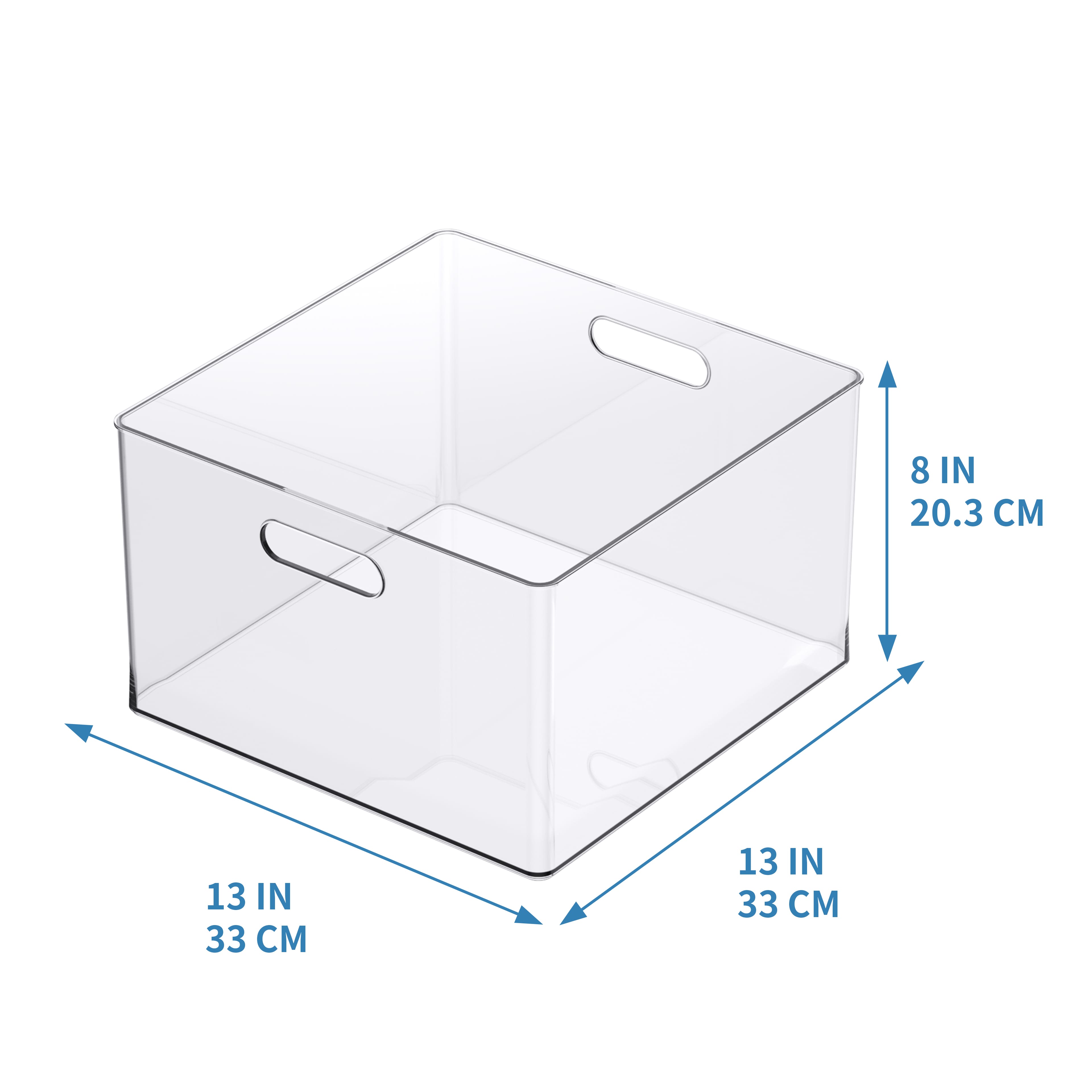 13&#x22; x 13&#x22; Clear Storage Bin with Handles by Simply Tidy&#x2122;