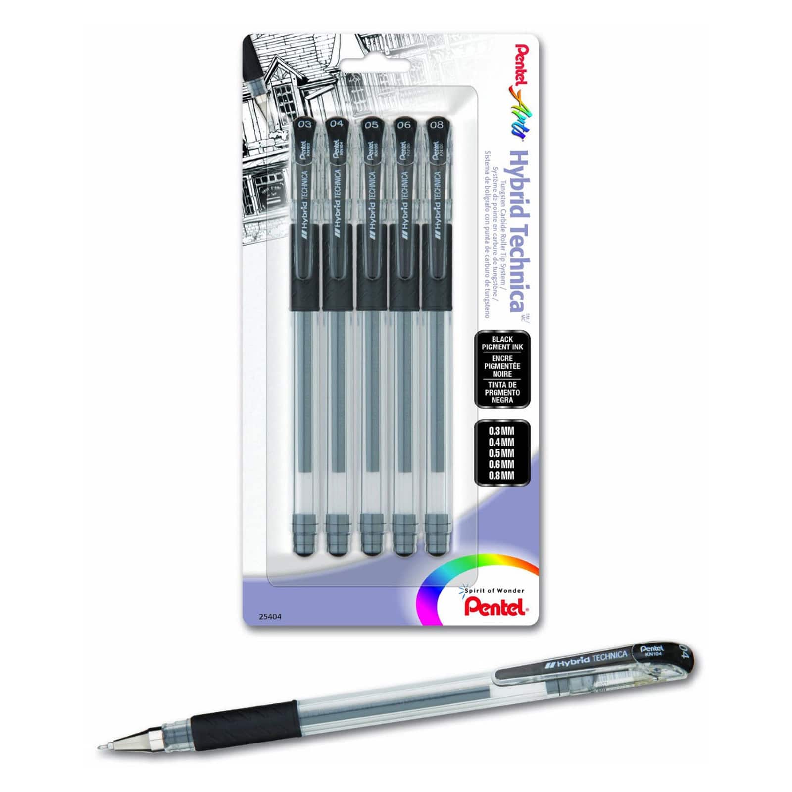 Pentel Arts® Hybrid Technica™ Black Pen Set