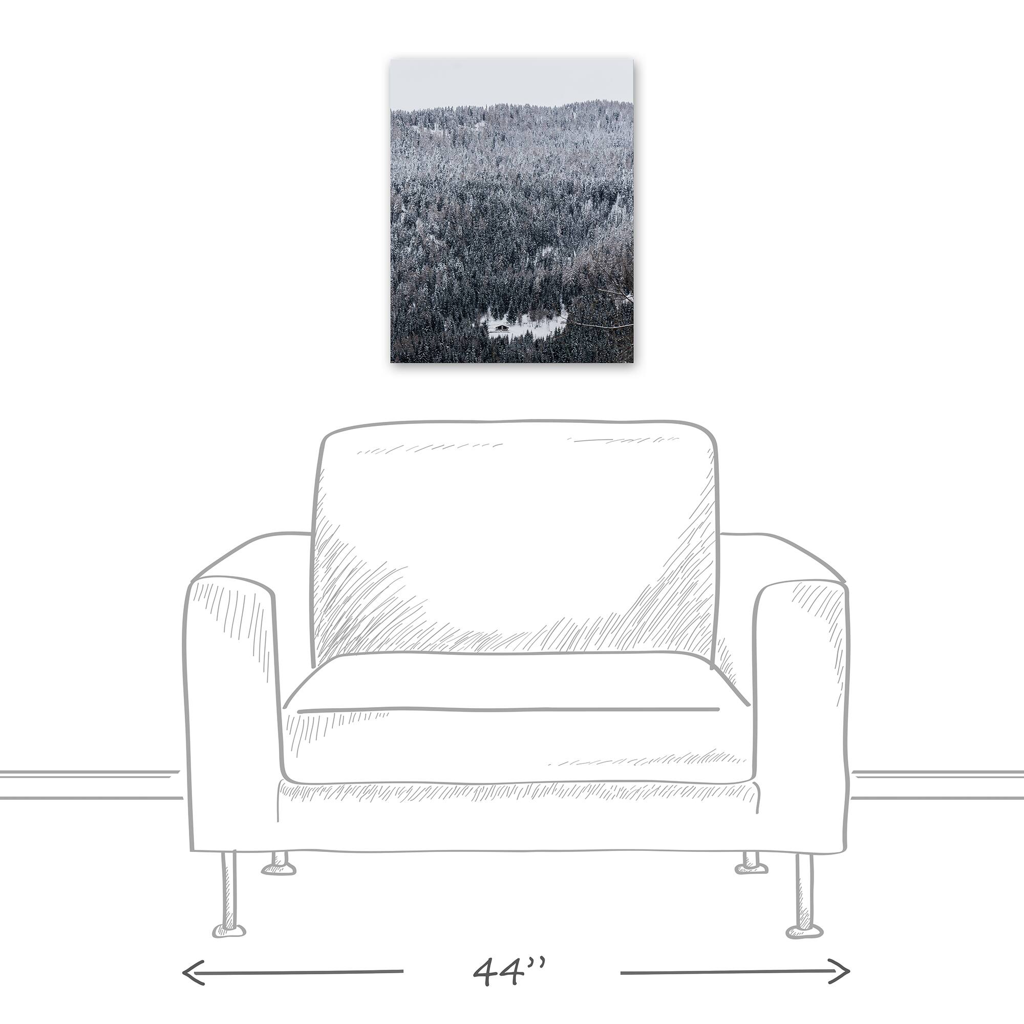 Unsplash Cabin Snowy Woods 16x20 Canvas Wall Art