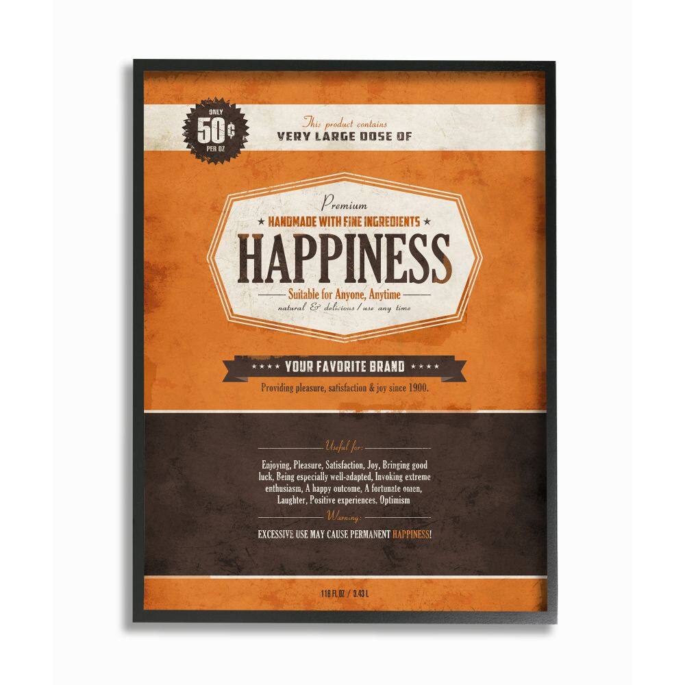 Stupell Industries Happiness Vintage Comic Book Framed Giclee Textured Wall Art