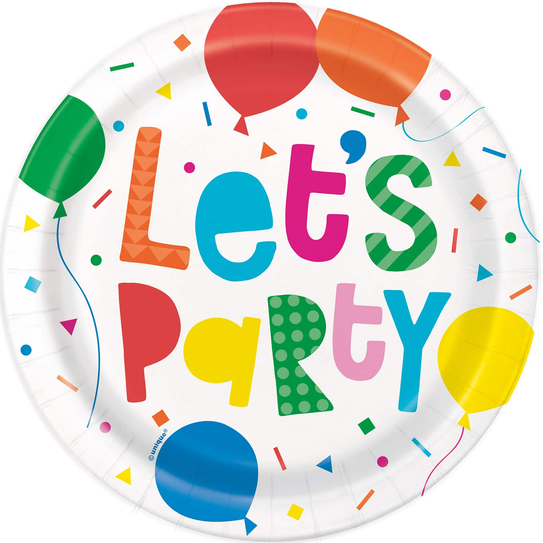 Download Lets Party Paper Plates Colorful Balloons Birthday Party Supplies