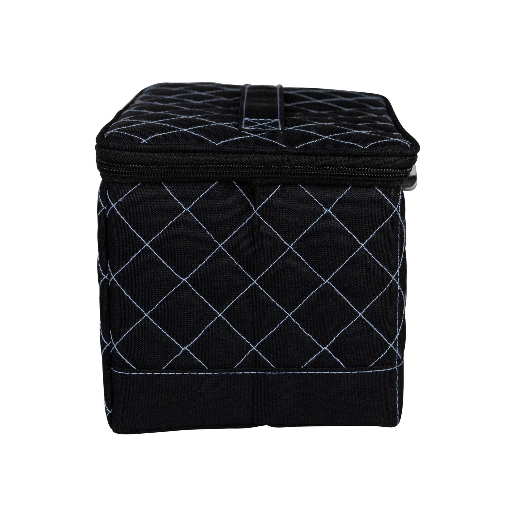 Everything Mary Black & Blue Quilted Collapsible Sewing Kit Organizer Box