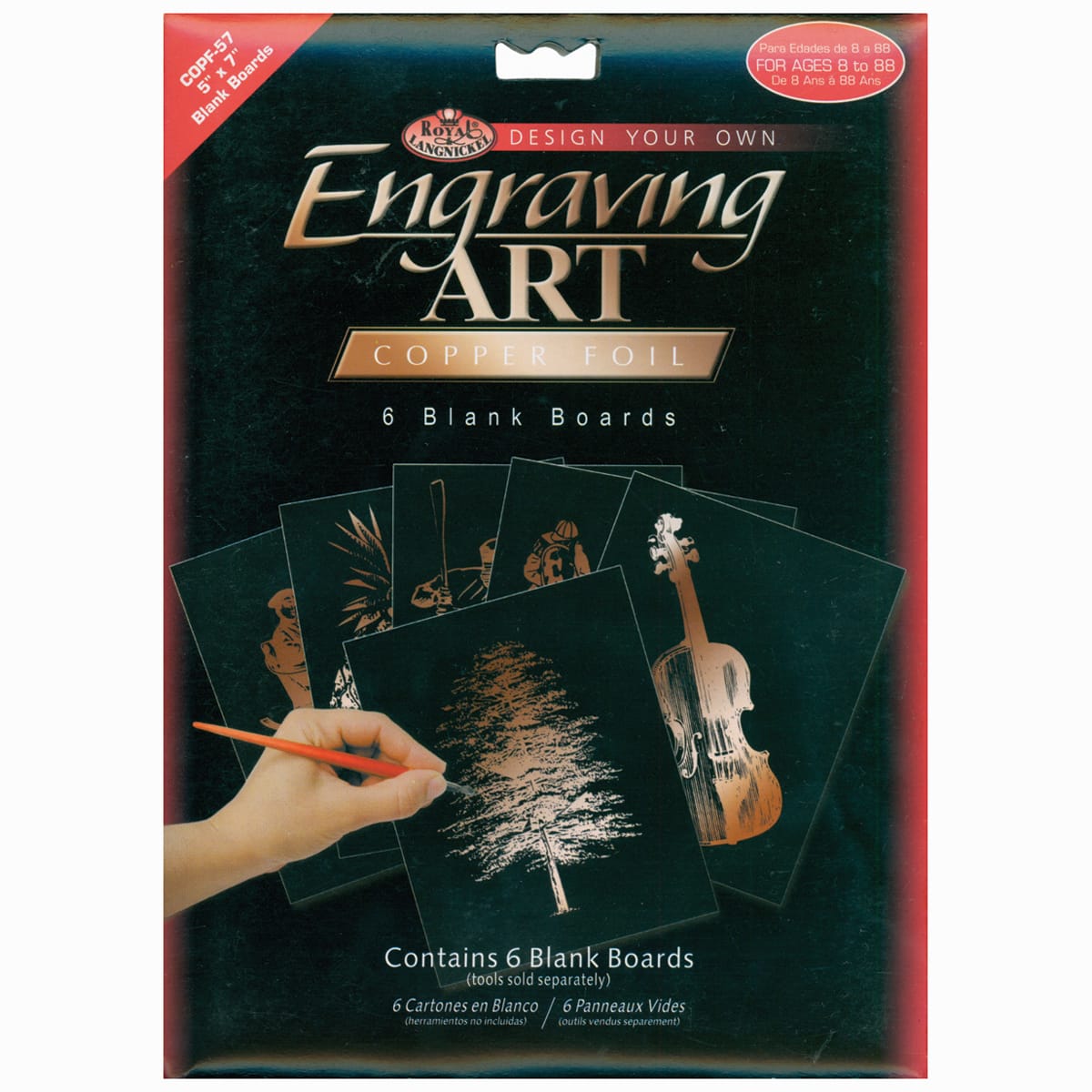 Royal & Langnickel® Engraving Art™ 5" x 7" Copper Foil Blank Boards, 6 Sheets