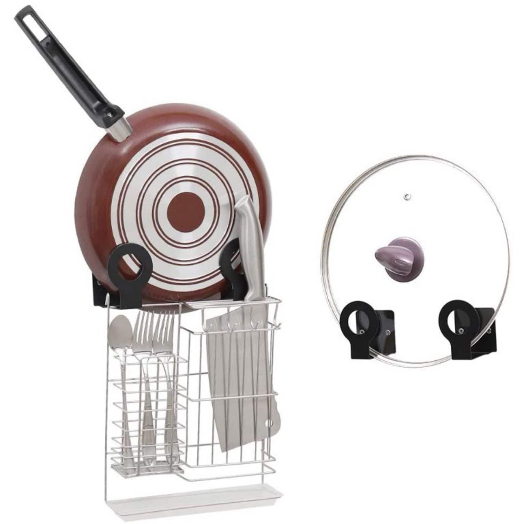 NEX™ Wall-Mounted Pot Lid Organizer Rack Set
