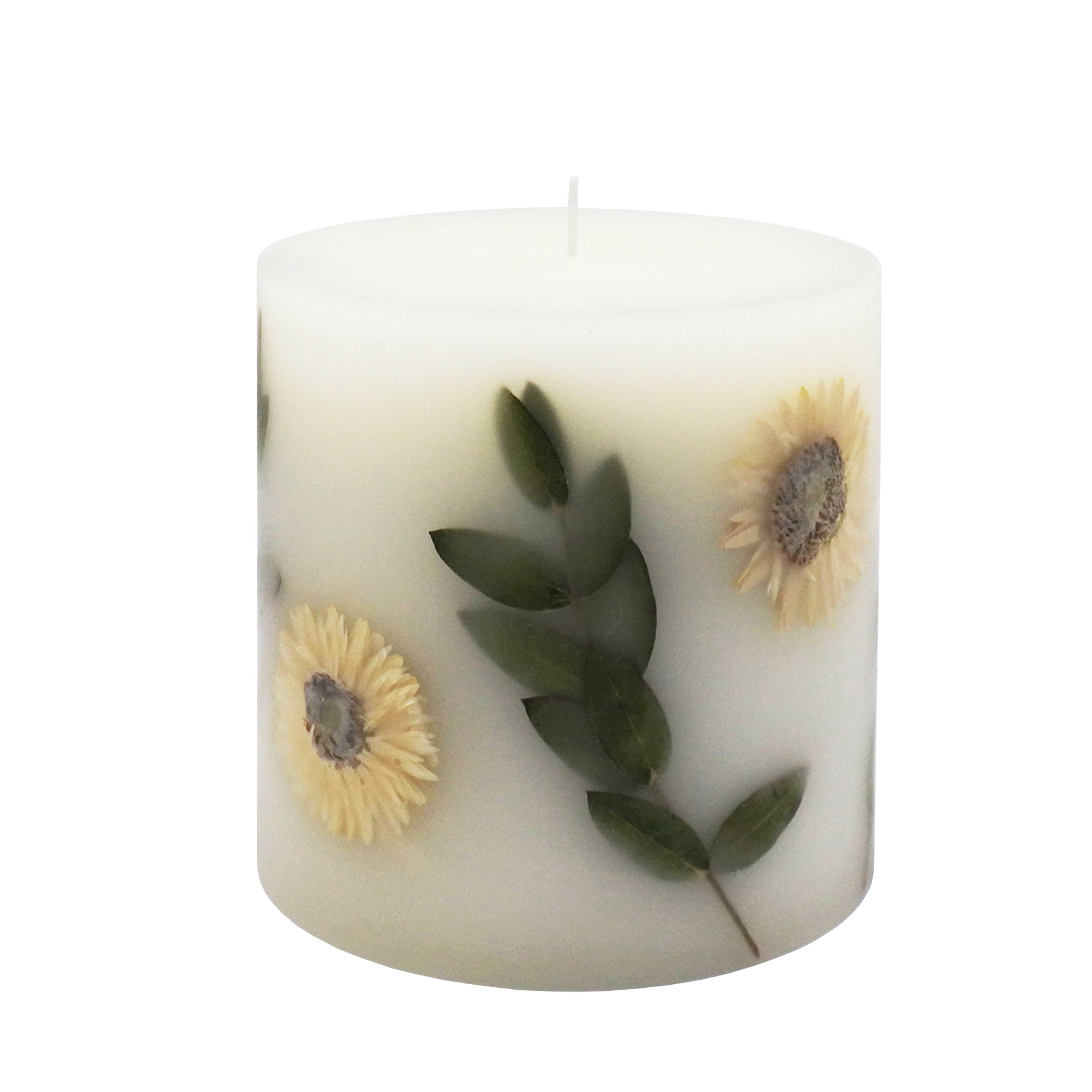 4" x 4" Botanical White Flower Pillar Candle by Ashland® Michaels