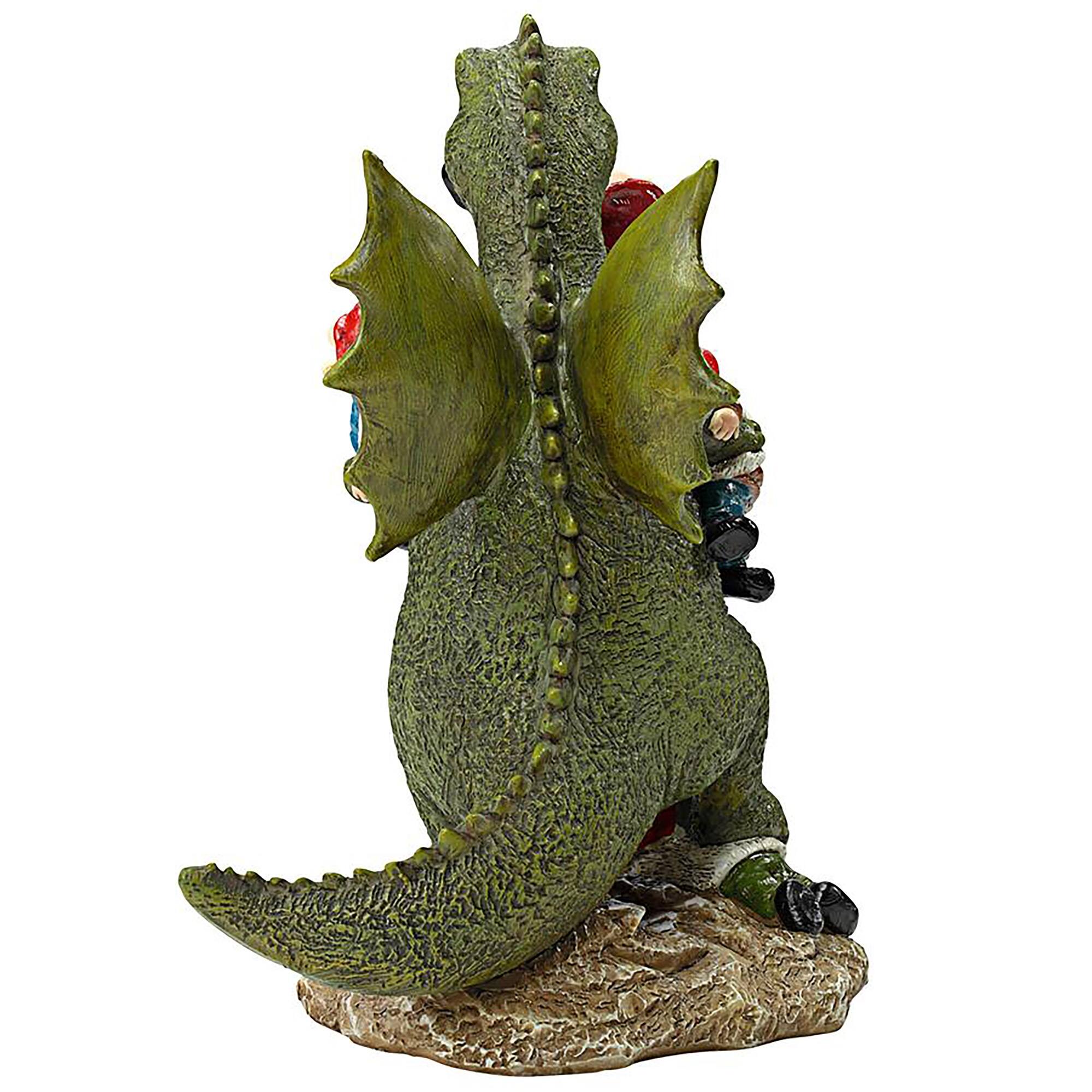 Design Toscano 12&#x22; Dragon&#x27;s Gonna Get Ya! Garden Gnome Apocalypse Statue