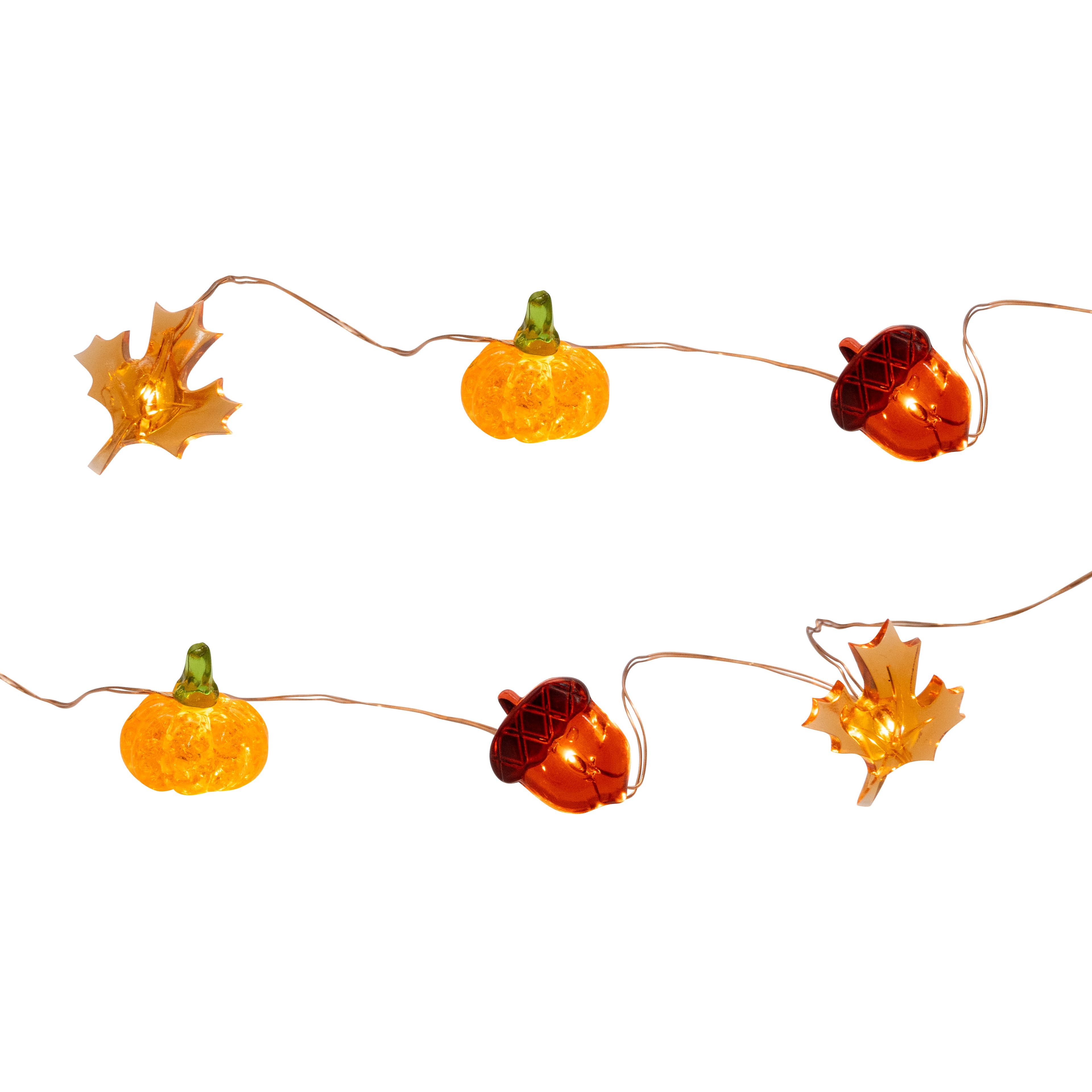 18ct. Warm White LED Fall Icon String Lights by Ashland&#xAE;