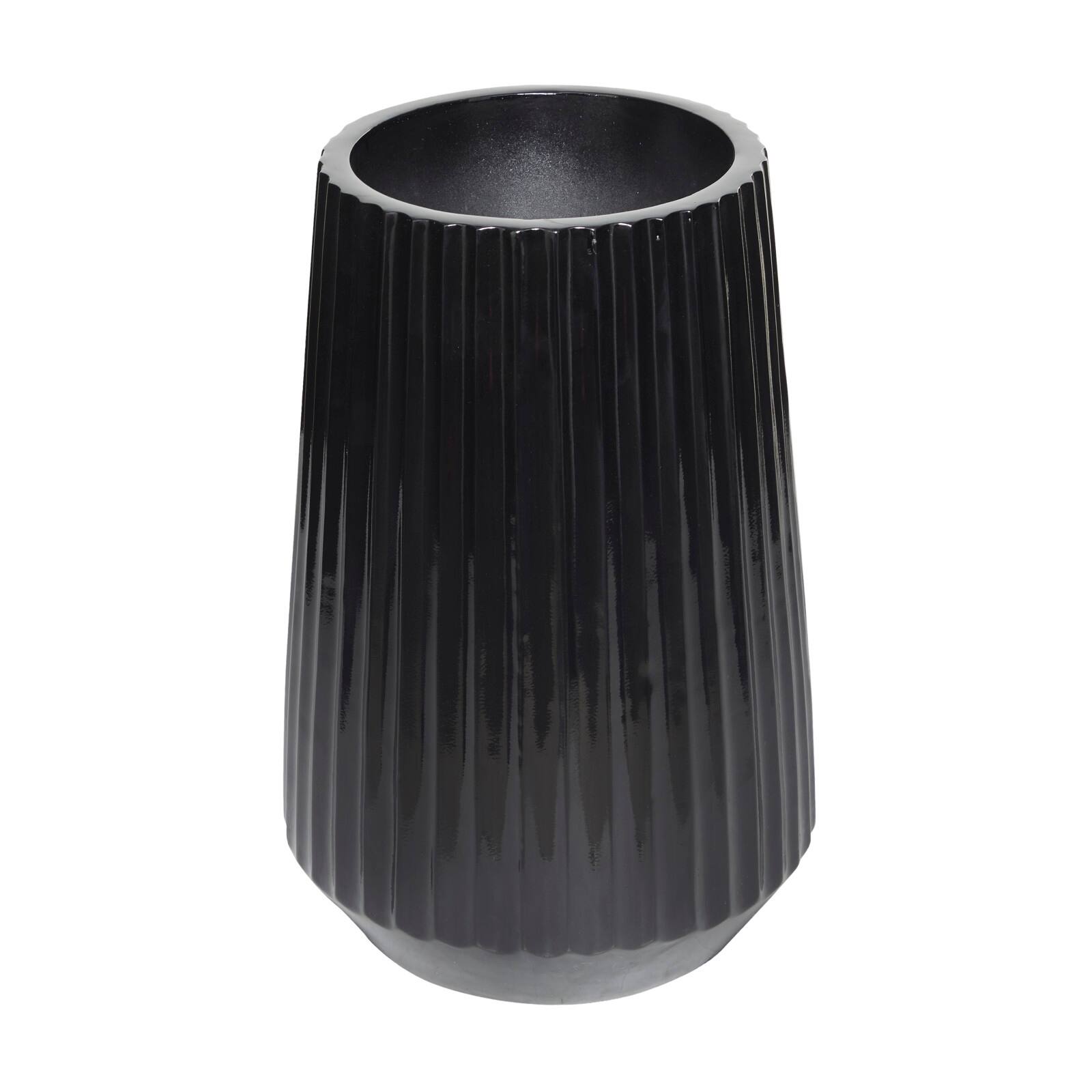 24&#x22; Black Modern Vase