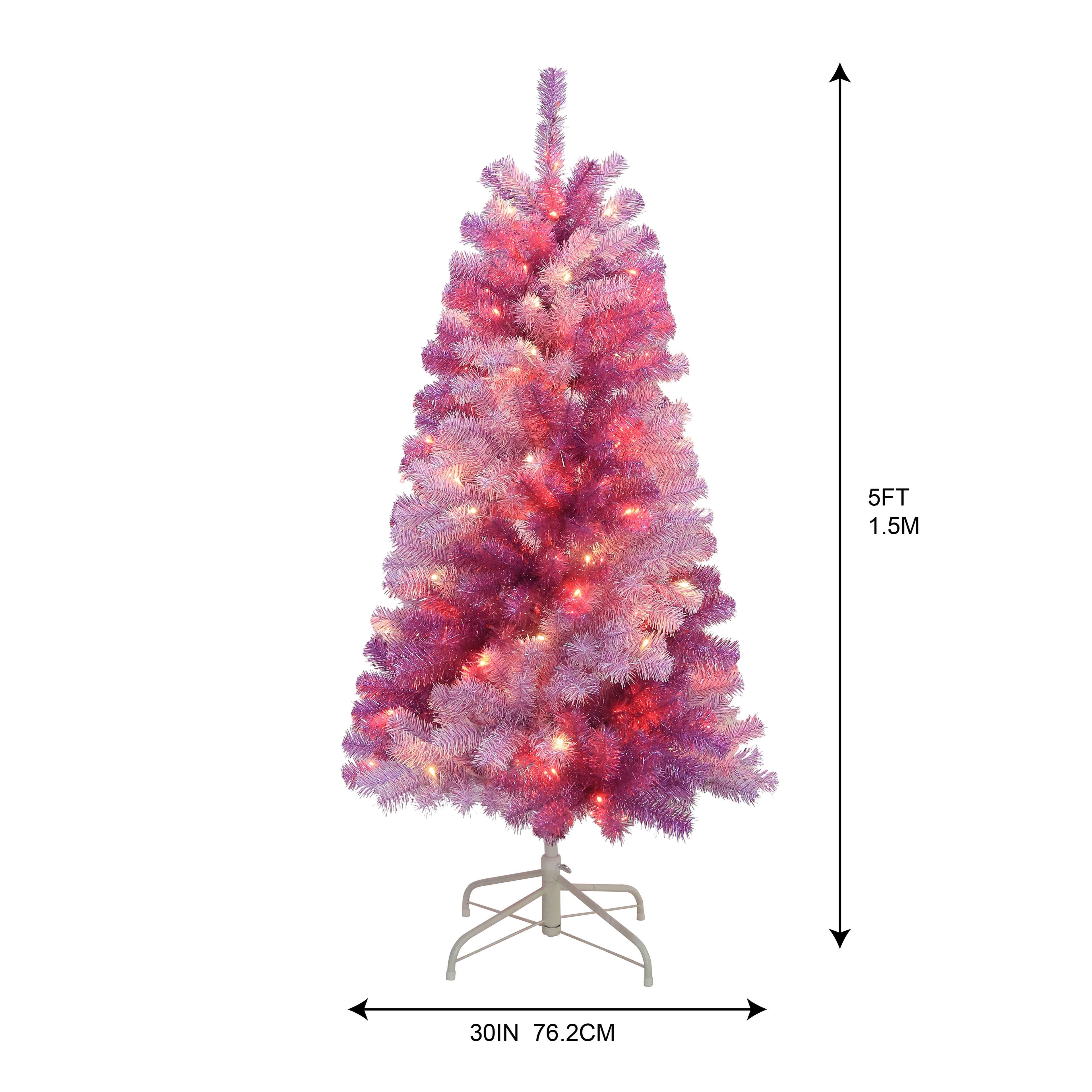 5ft. Pre-Lit Peppermint Pine Artificial Christmas Tree, Warm White LED Lights by Ashland&#xAE;