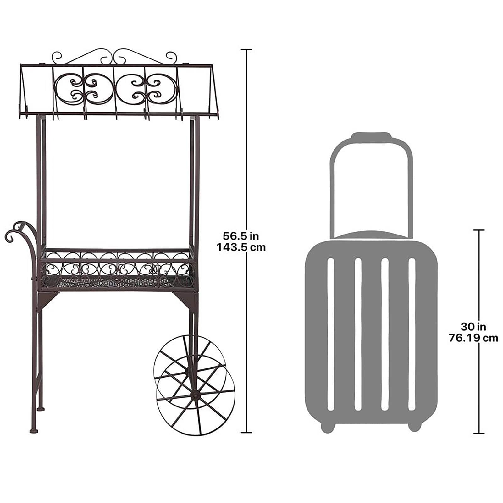 Design Toscana 56.5" Jardin a la Francaise Flower Pushcart