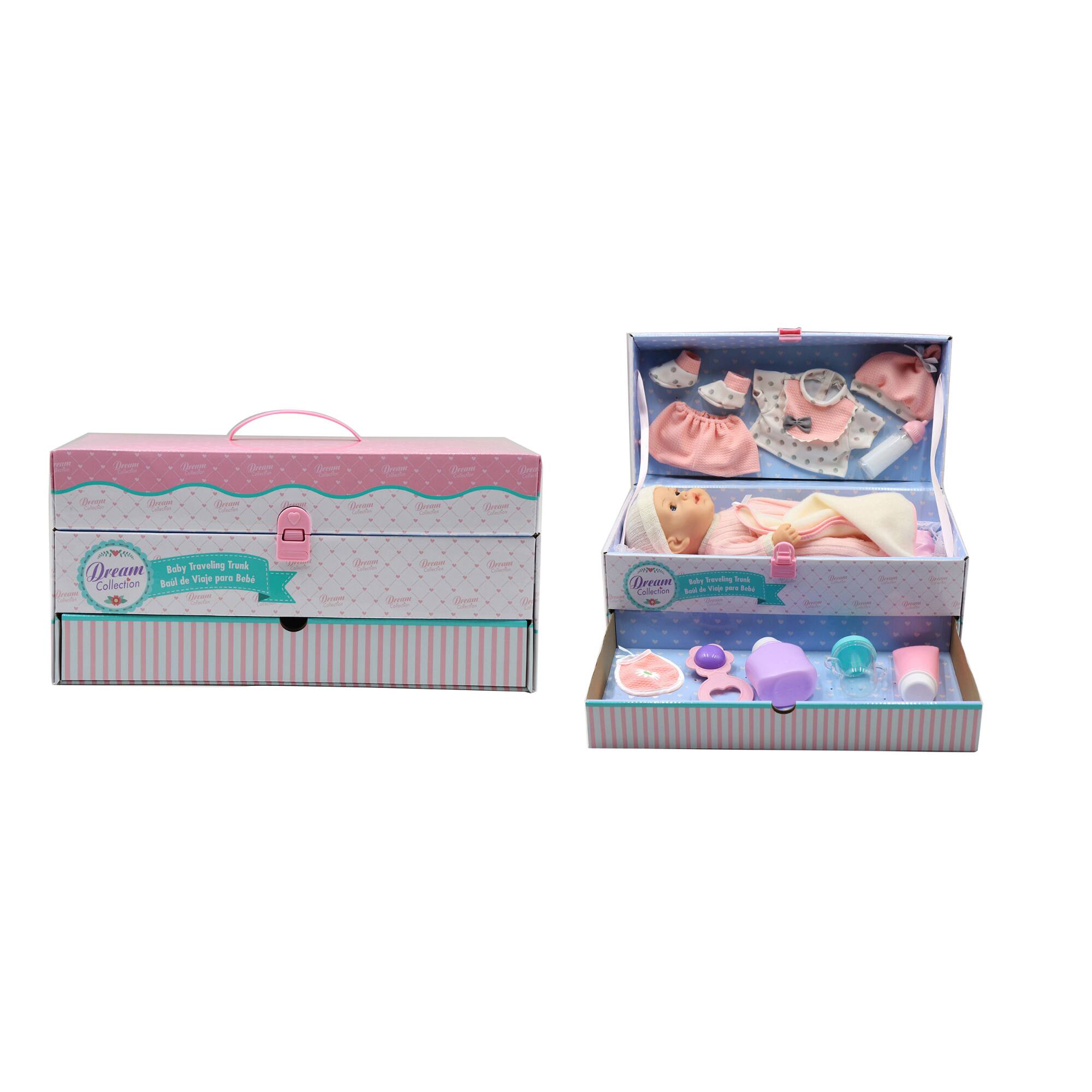 Dream Collection 13&#x22; Baby Doll In Traveling Trunk