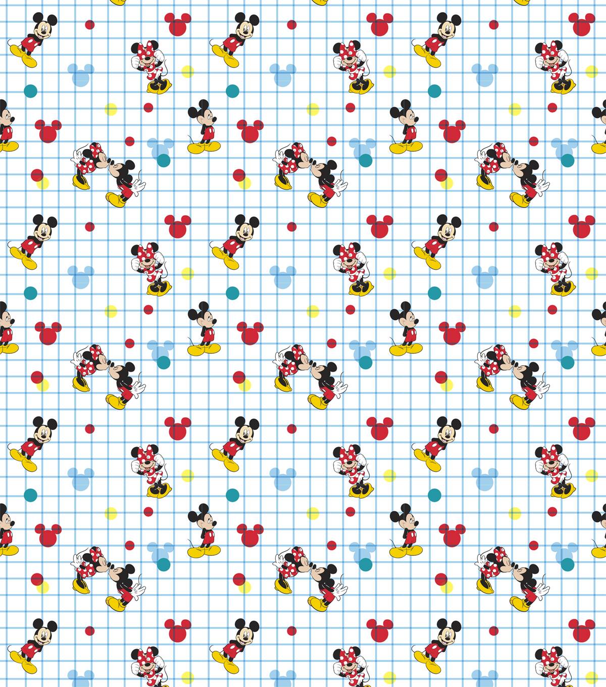 Disney® Mickey Minnie Grid Cotton Fabric