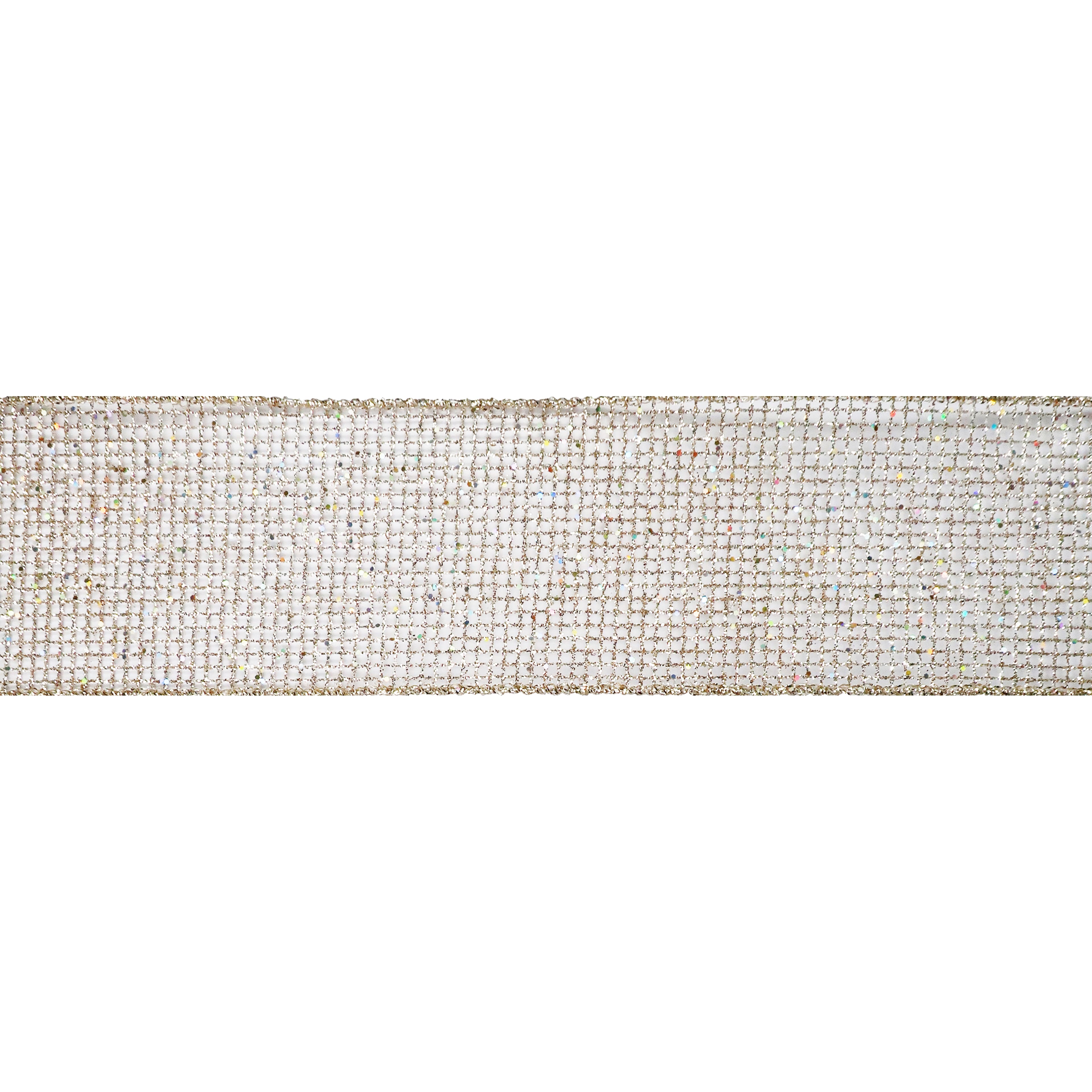 Ruban en maille champagne de 6,3 cm x 6&#xA0;m avec fil m&#xE9;tallique de Celebrate It No&#xEB;l 