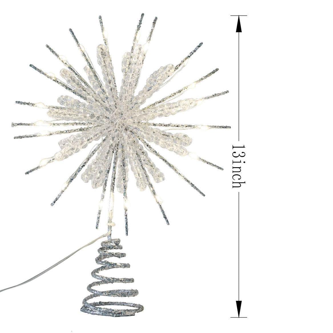 12&#x22; Silver Exploding Star Lighted Tree Topper by Ashland&#xAE;