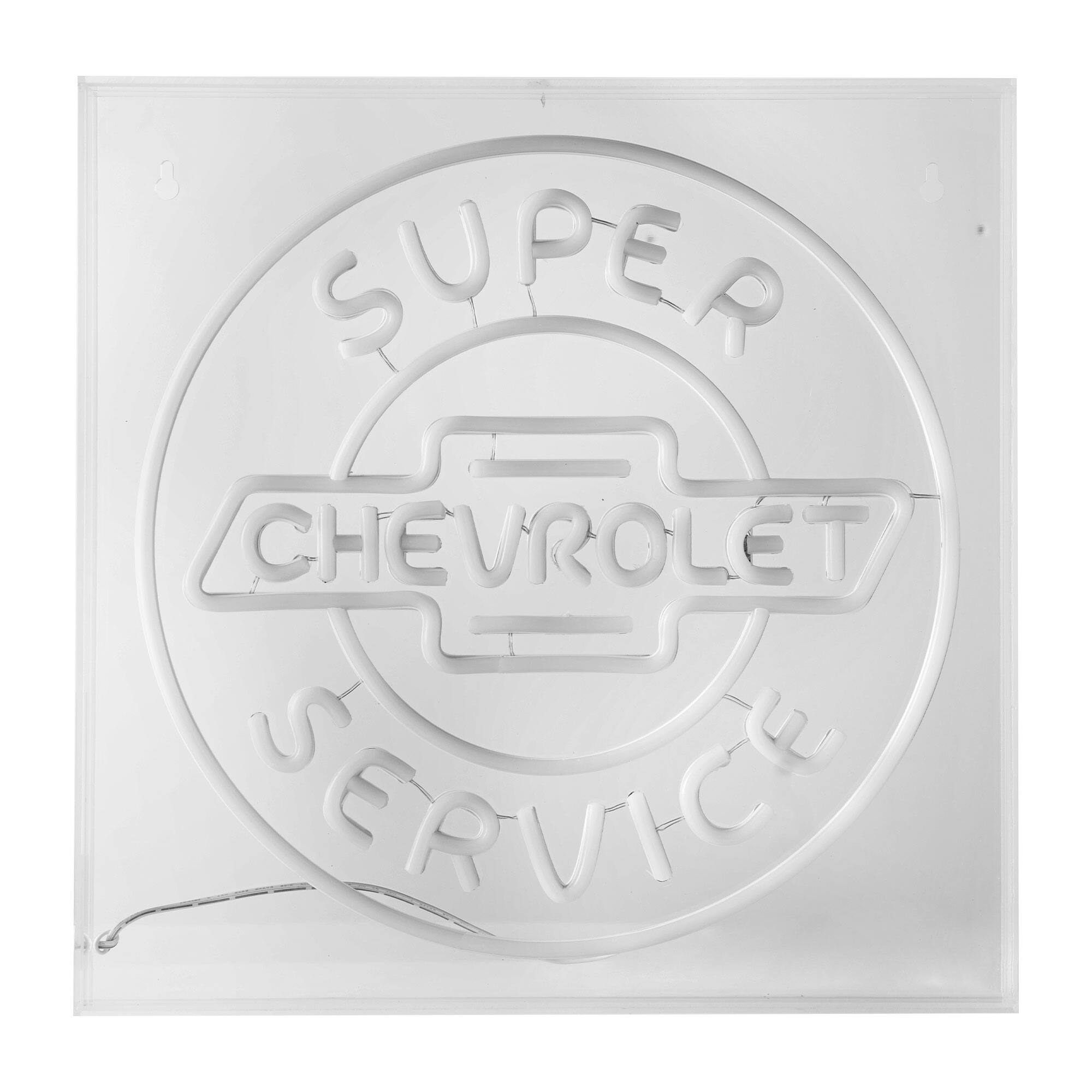 American Art D&#xE9;cor&#x2122; 16&#x22; Licensed Chevrolet Super Service Acrylic LED Wall D&#xE9;cor Sign