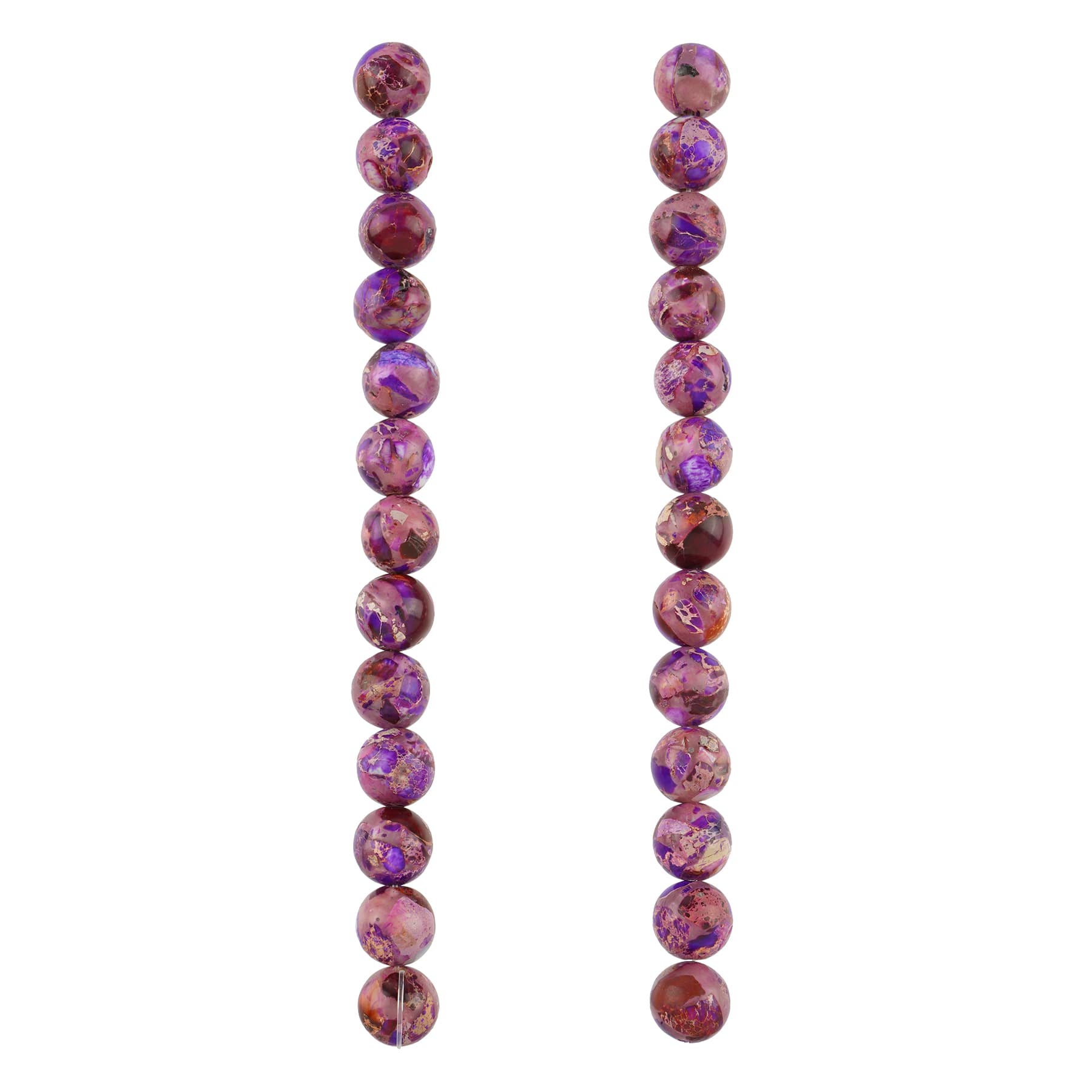 12 Pack: Purple Dyed Imperial Jasper Round Beads by Bead Landing™