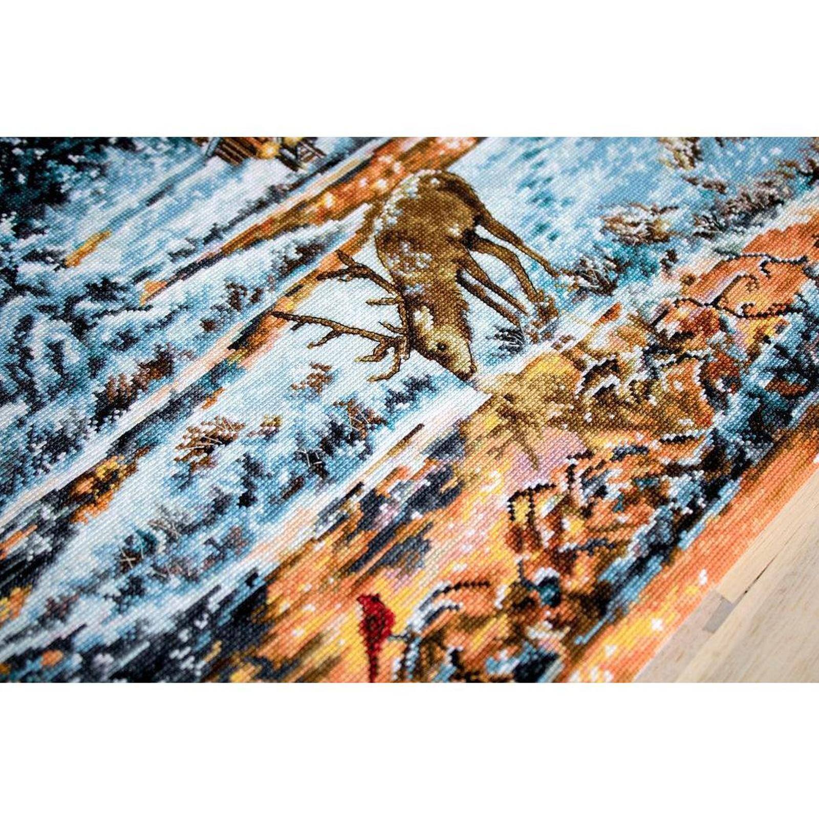 Luca-S Snowy Cabin Counted Cross Stitch Kit