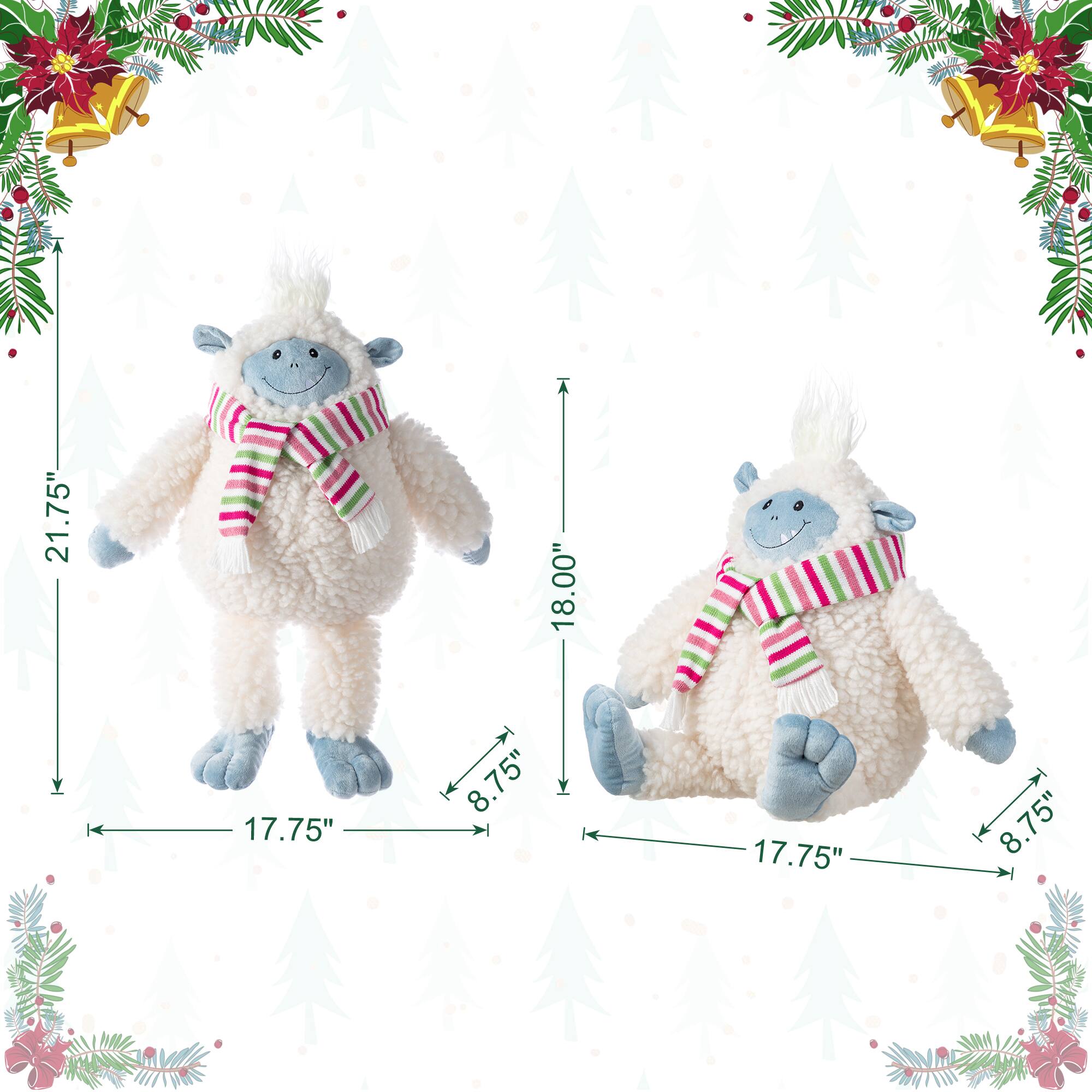 Glitzhome&#xAE; 21.75&#x22;H Christmas Fabric Yeti Shelf Sitter