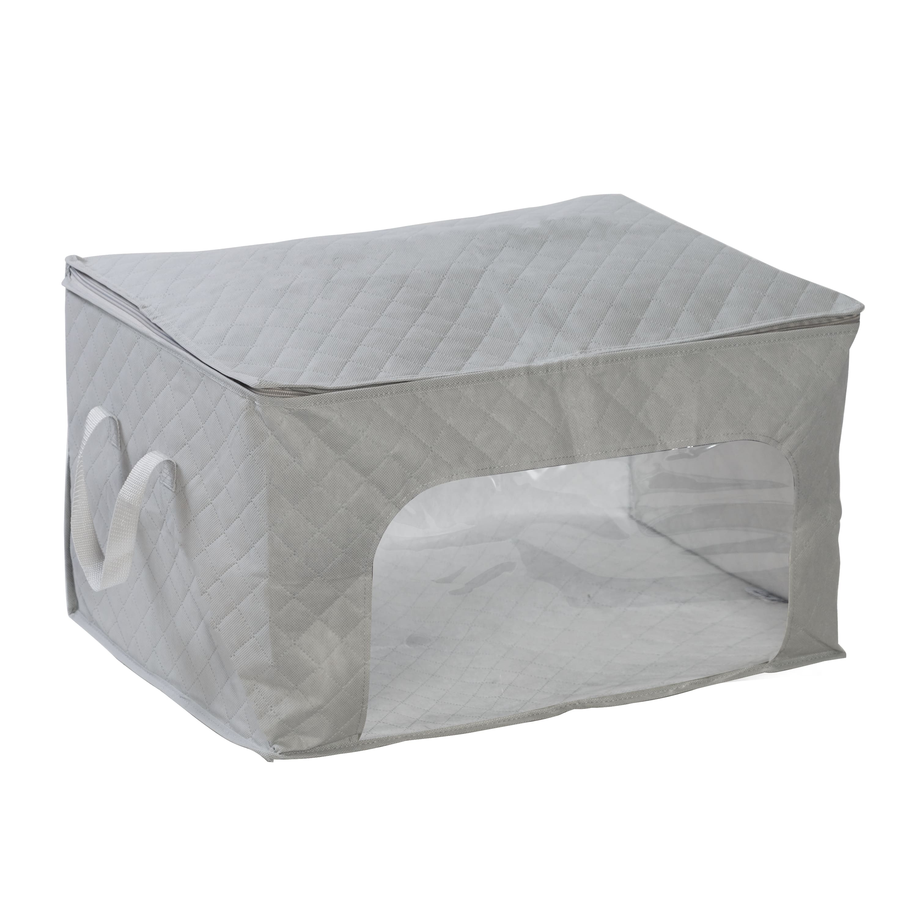 Honey Can Do Gray Clothes Storage Bags with Handles and Clear-View Windows, 3ct.