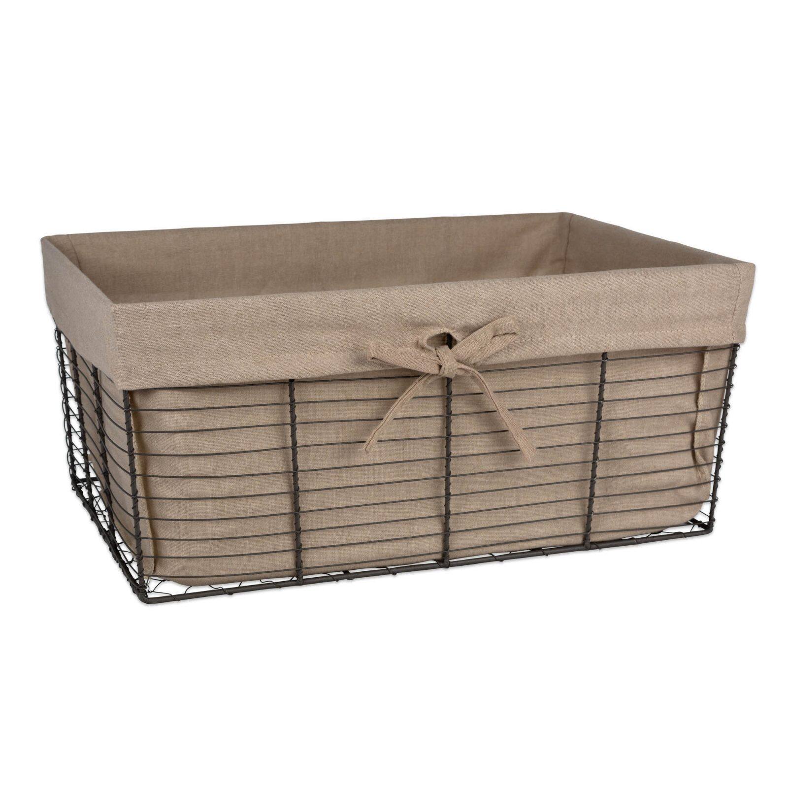 DII&#xAE; Desert Taupe Lined Vintage Wire Basket Set