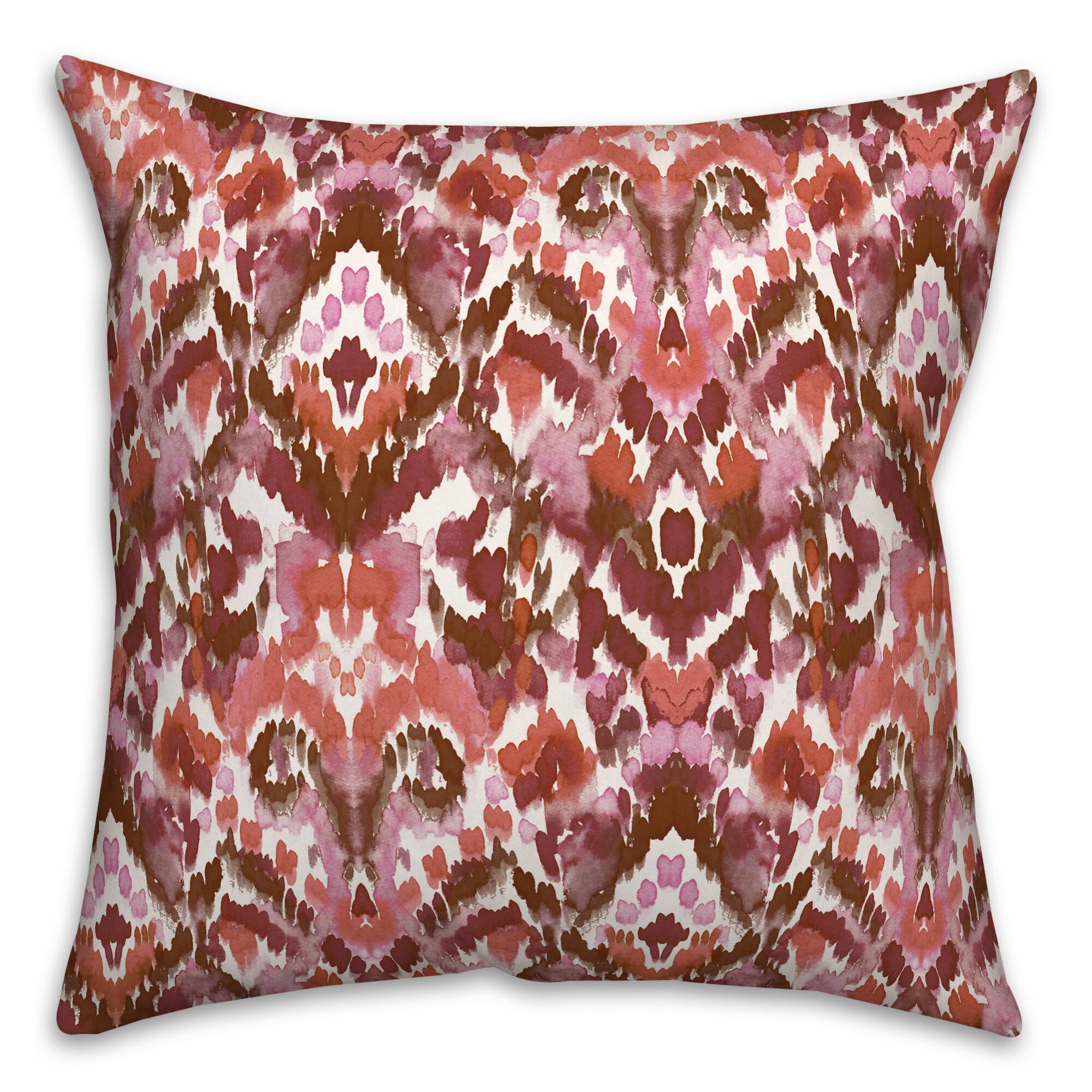 Red Ikat 18" x 18" Throw Pillow