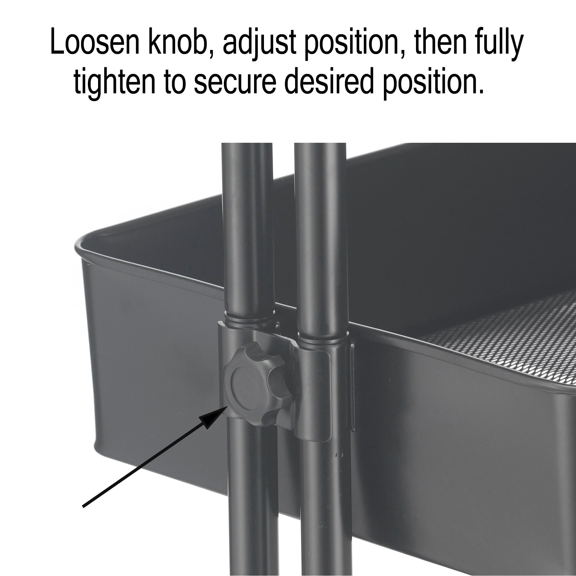 Black Lexington 4-Tier Rolling Cart by Simply Tidy™