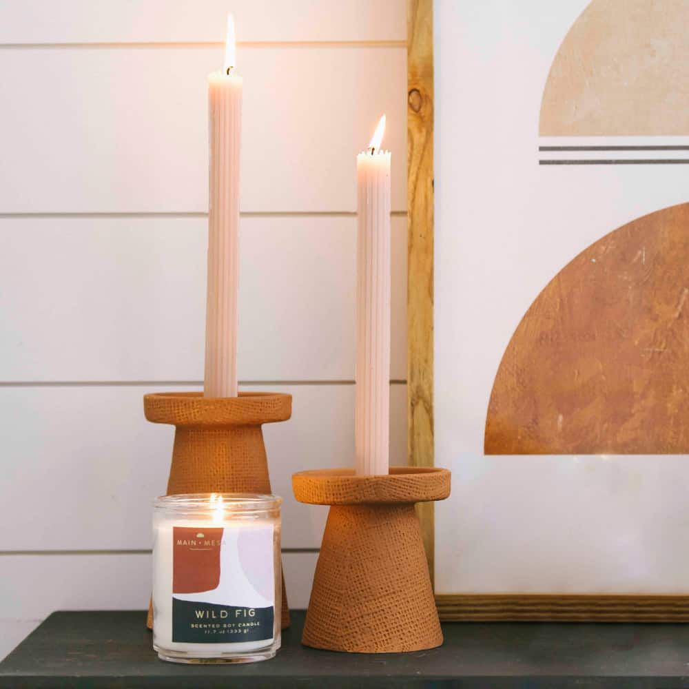 Hello Honey® Stoneware Pillar & Taper Candle Holders
