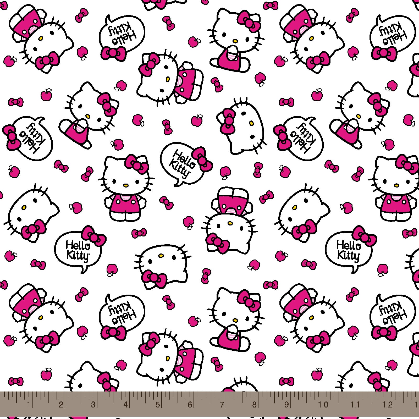 Sanrio® Hello Kitty White Hello Kitty Toss Cotton Fabric