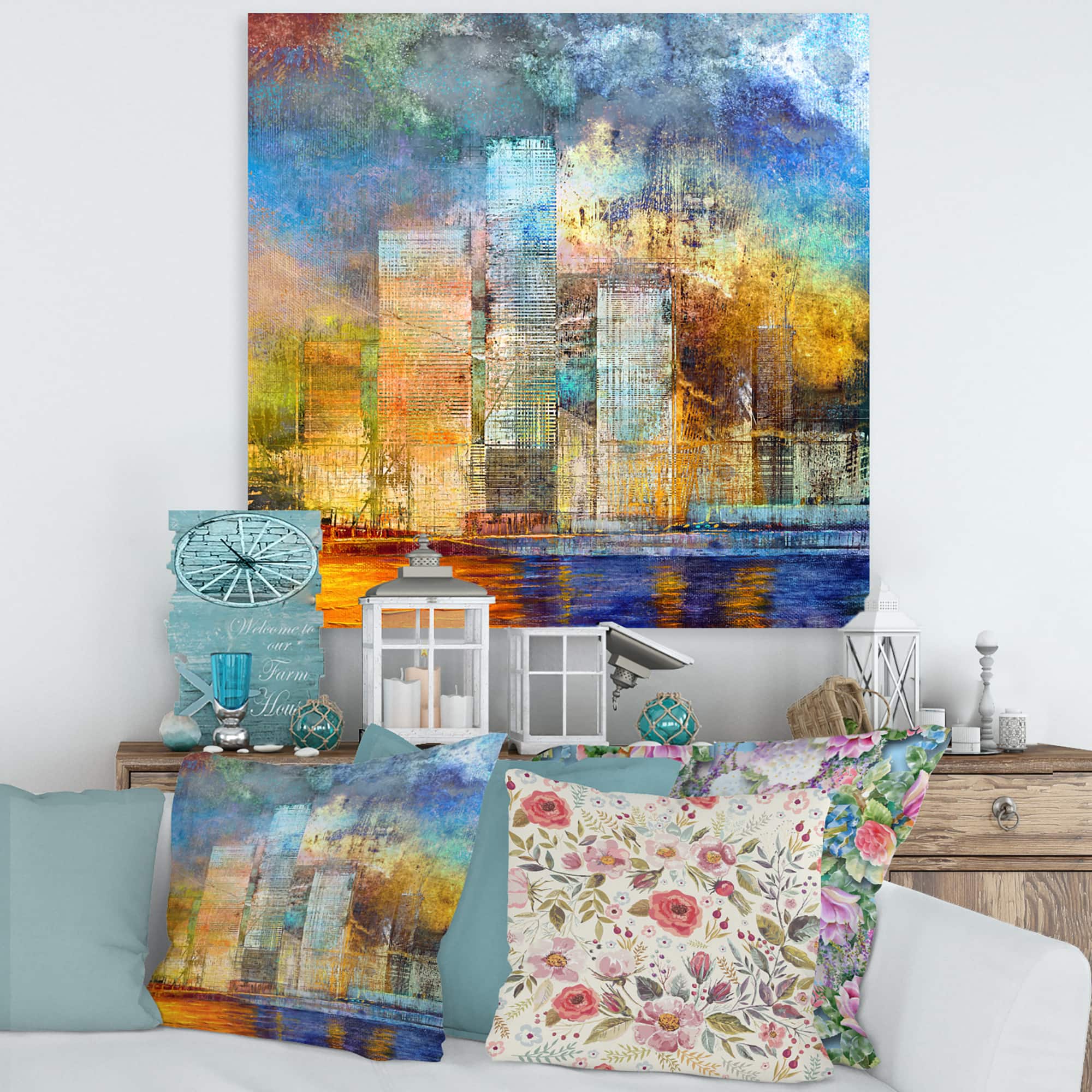 Designart - Skypscrapers By The Bridge In Futuristic City