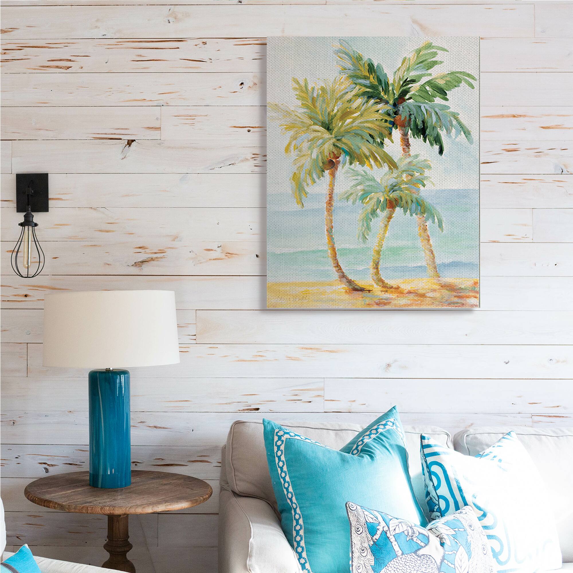 Stupell Industries Tropical Palm Trees on Coastal Beach Sand Canvas Wall Art