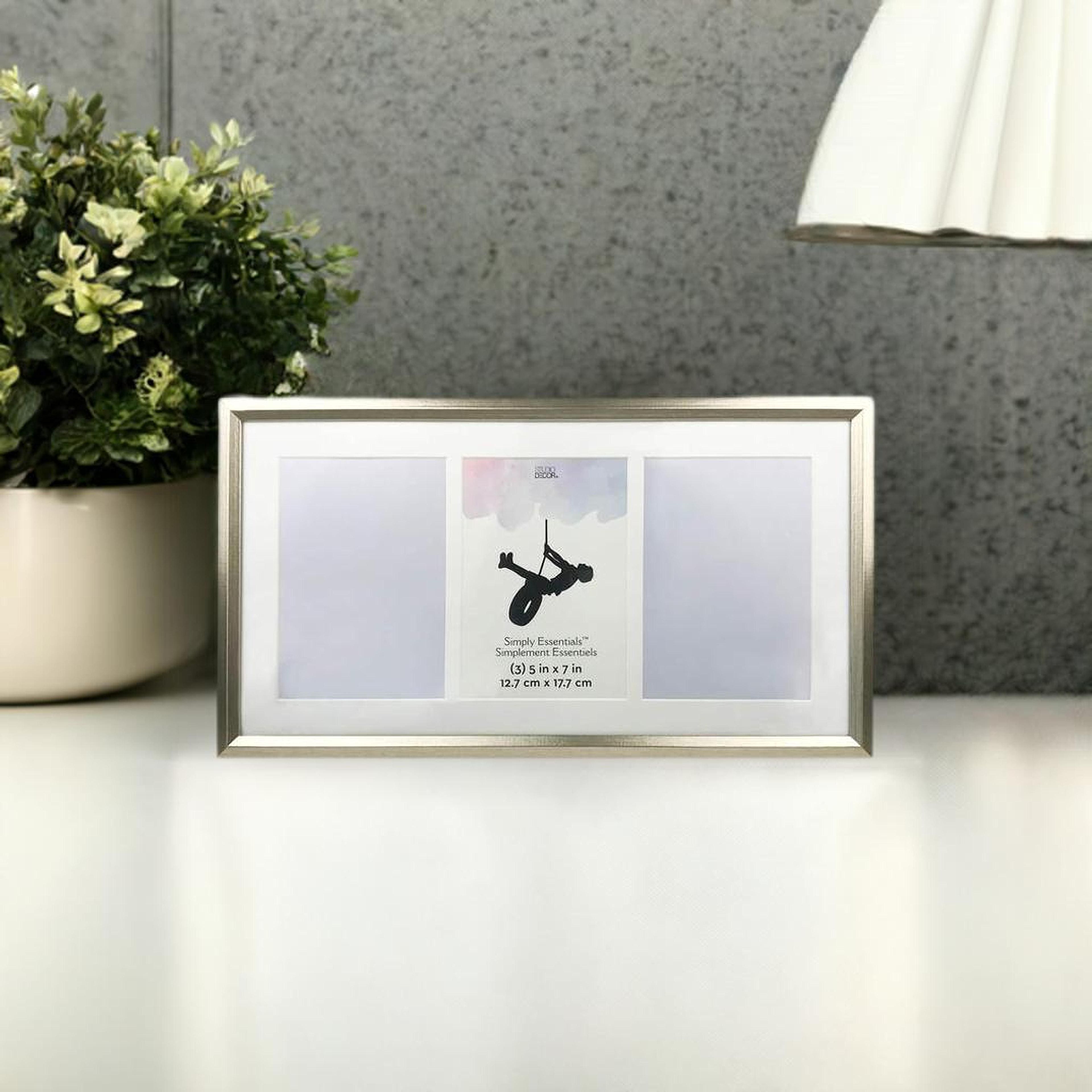 3 Opening Silver Foil 5&#x22; x 7&#x22; Frame with Mat, Simply Essentials&#x2122; by Studio D&#xE9;cor&#xAE;