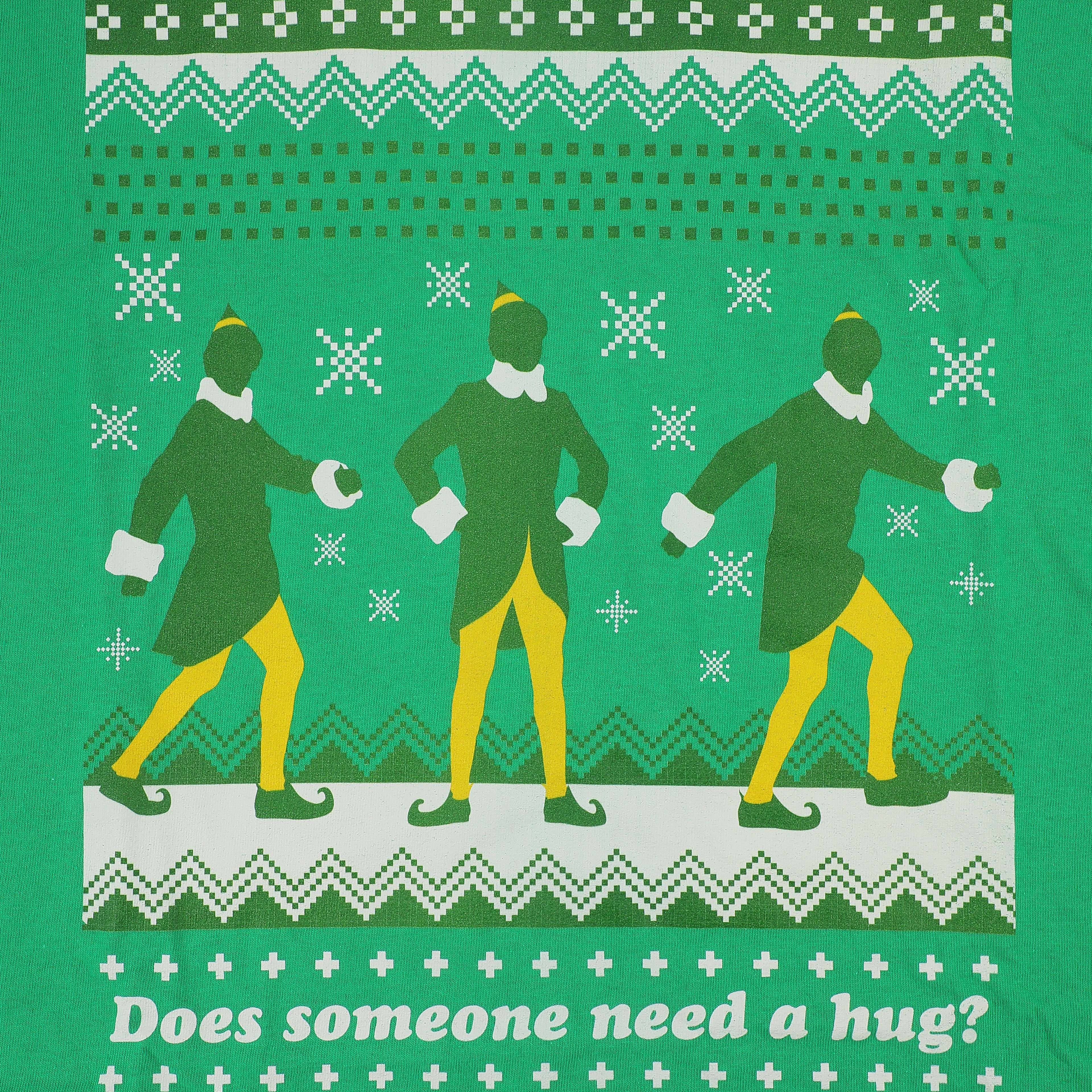 Elf™ Does Someone Need a Hug? Green Adult Crew Neck T-Shirt