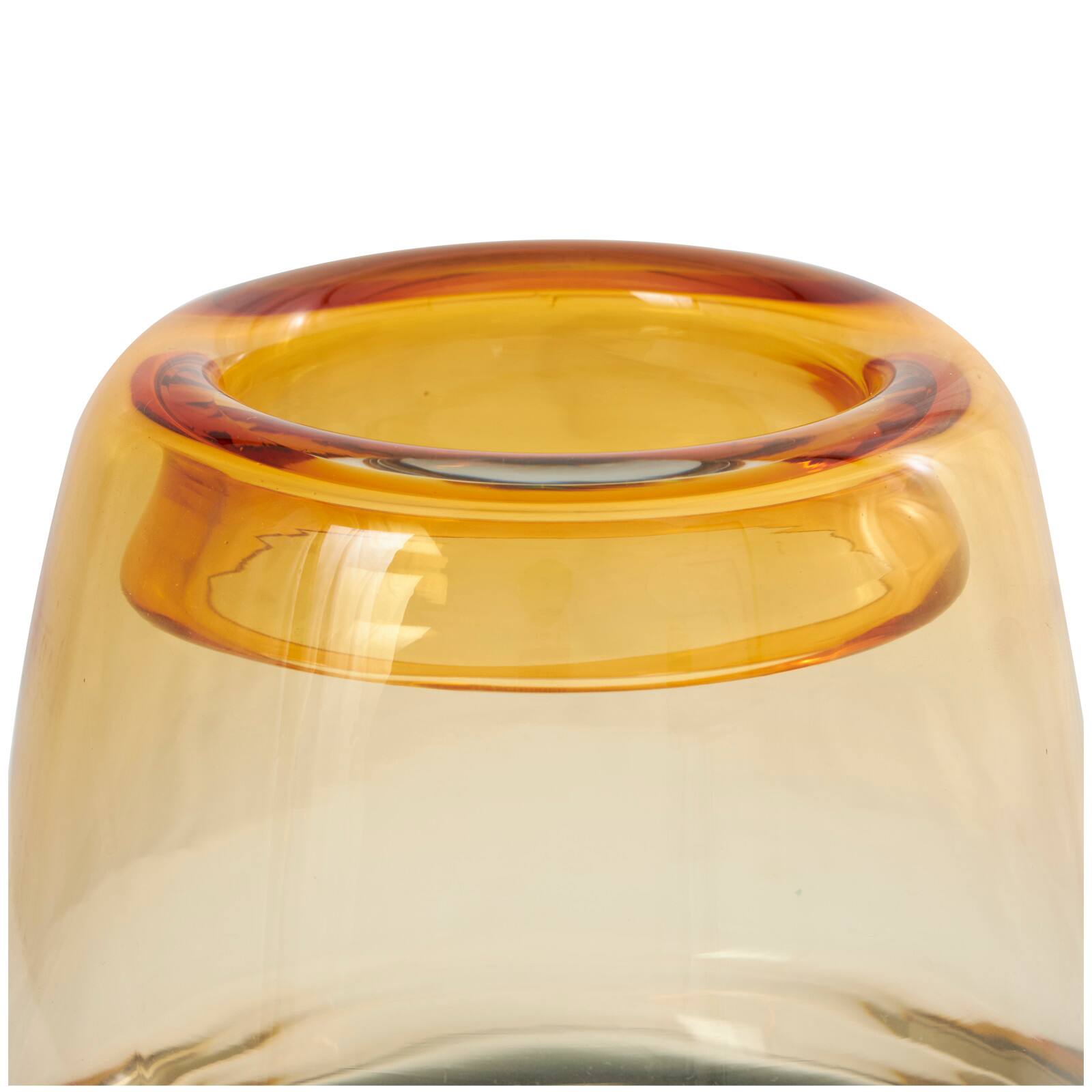 9&#x22; Orange Ombre Glass Vase