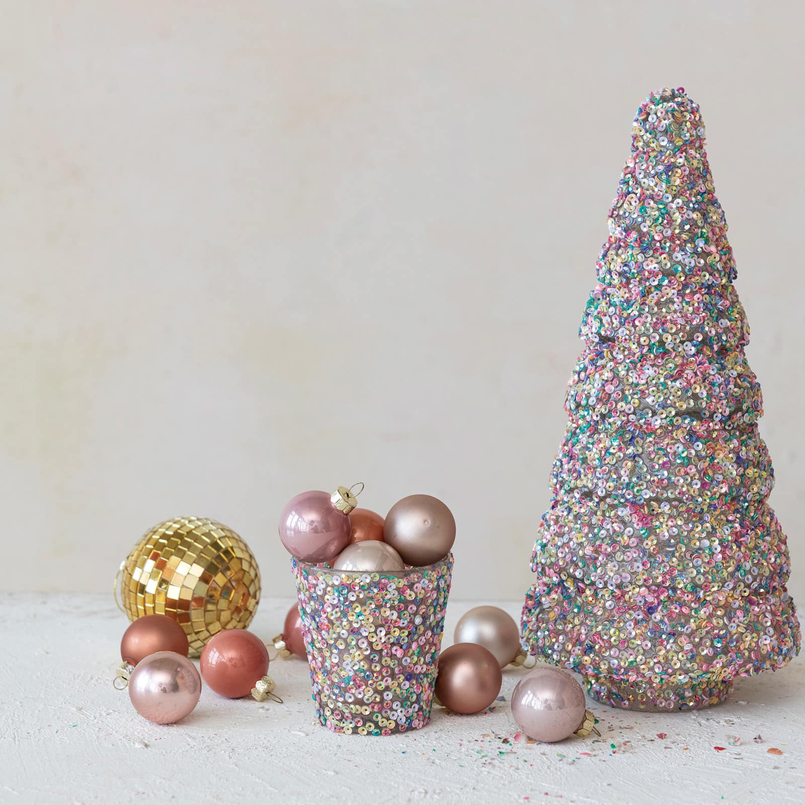 Hello Honey&#xAE; Multicolor Glass Tree D&#xE9;cor with Sequins