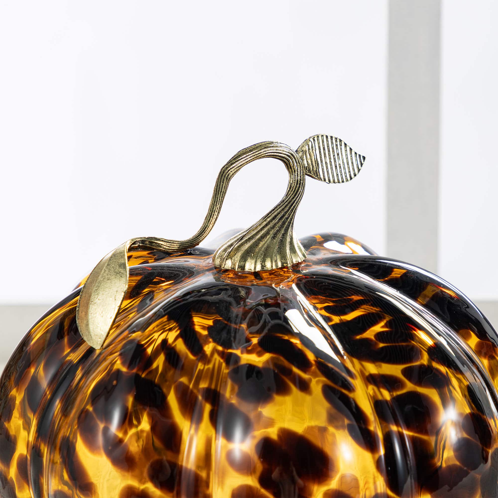 Glitzhome&#xAE; Amber Dots Glass Pumpkin