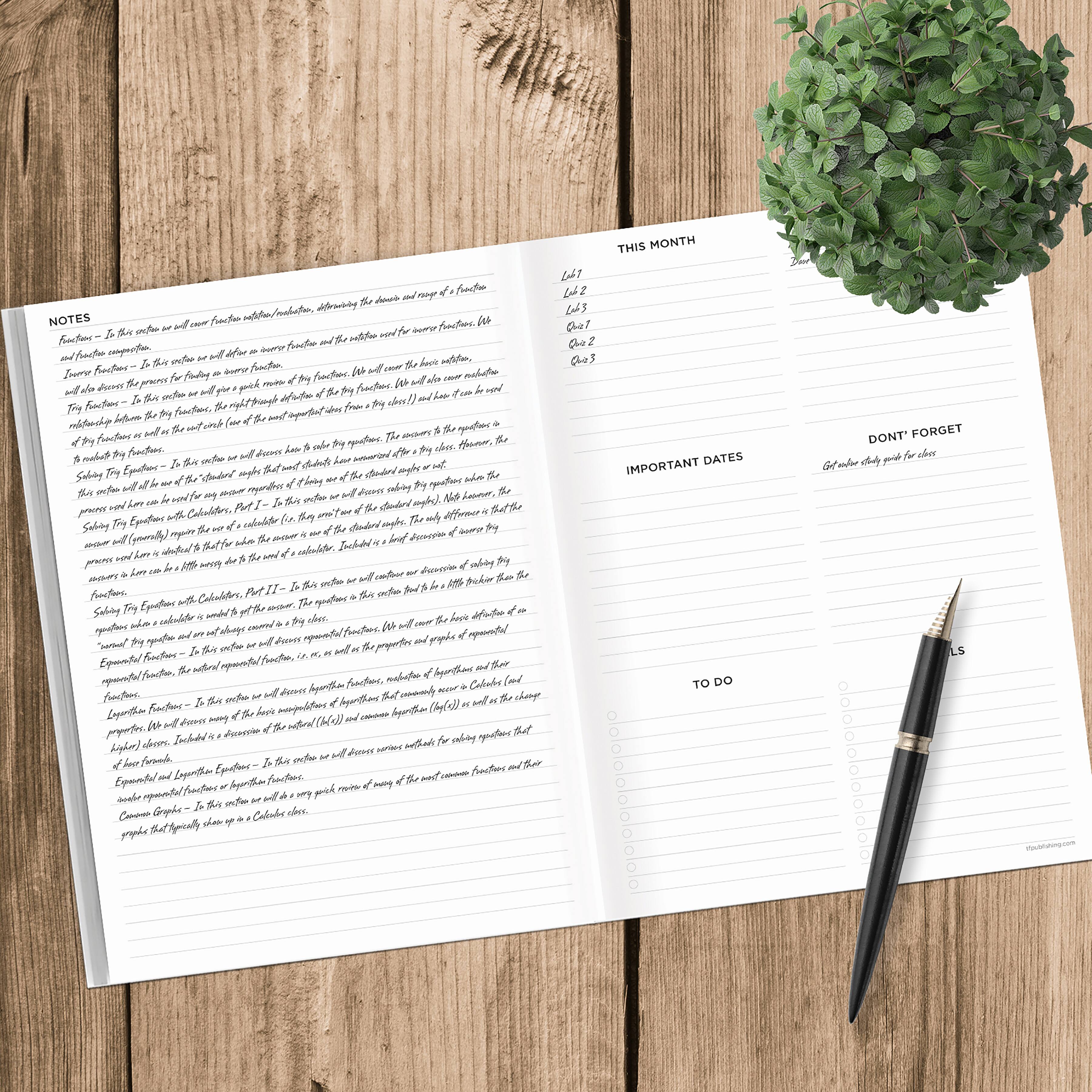 TF Publishing Large Emerald Green Undated Monthly Planner