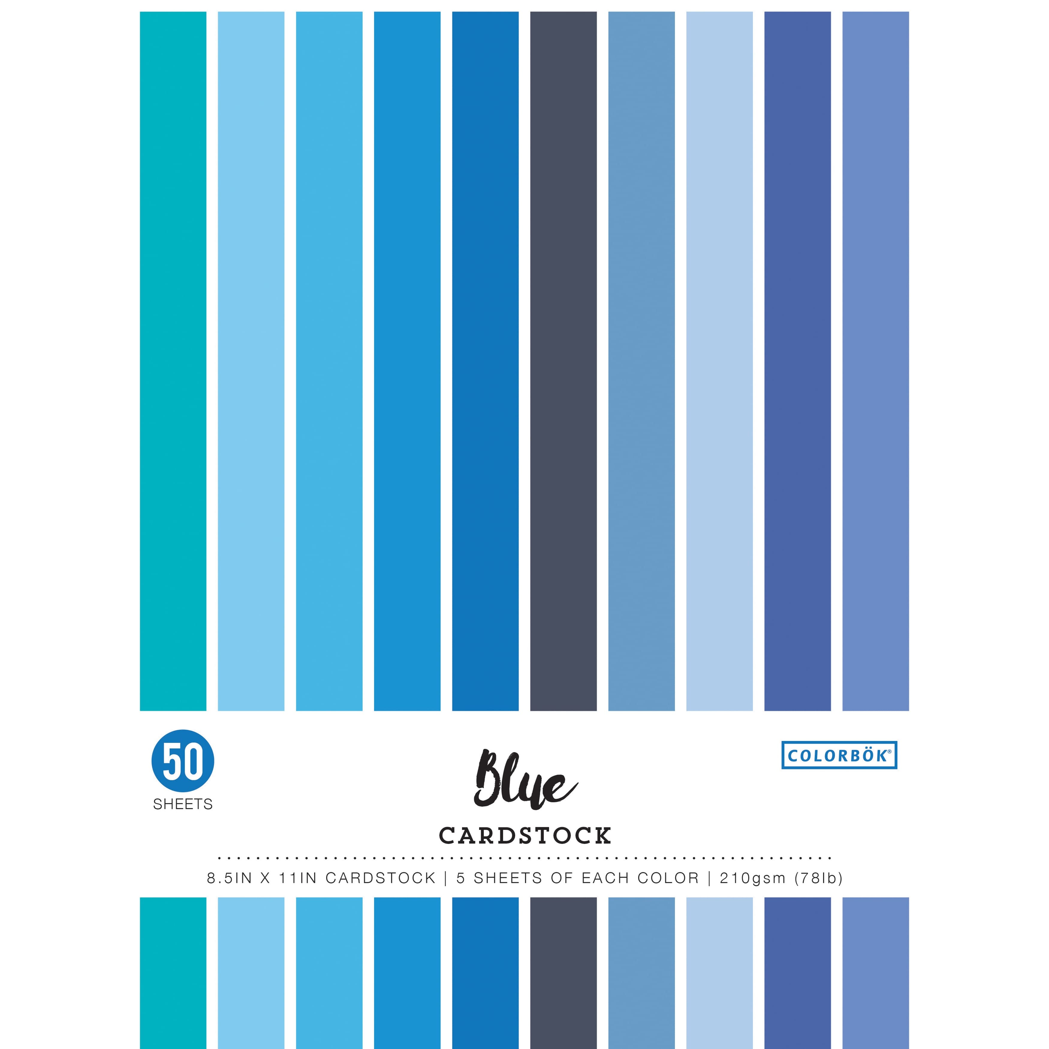 Colorbok&#xAE; Blues Smooth Cardstock Paper Pad, 8.5&#x22; x 11&#x22;