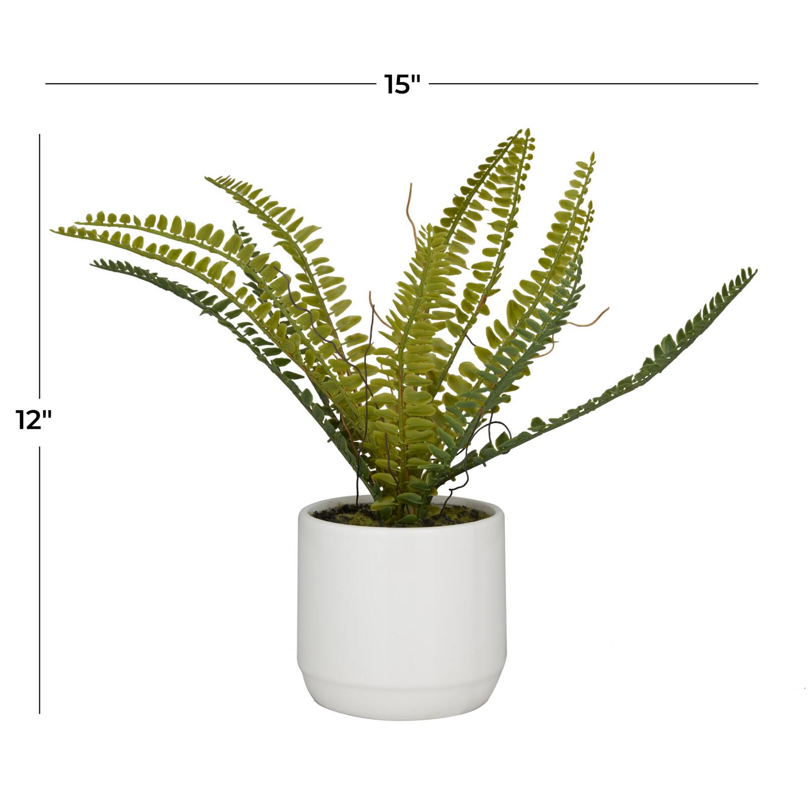 The Novogratz Green Ceramic Contemporary Artificial Foliage, 12" x 15" x 10"