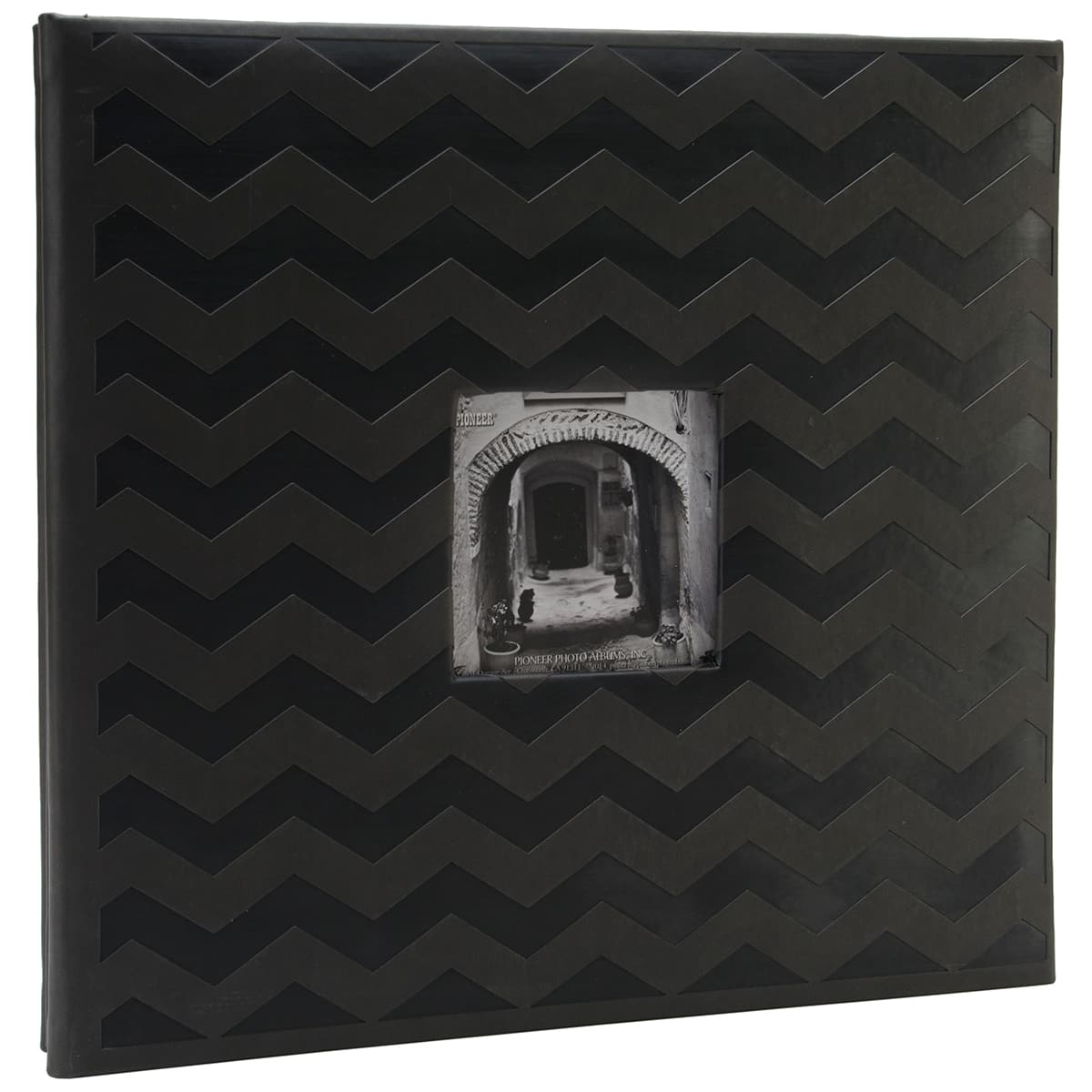 Pioneer&#xAE; Black Embossed Post Bound Frame Photo Album