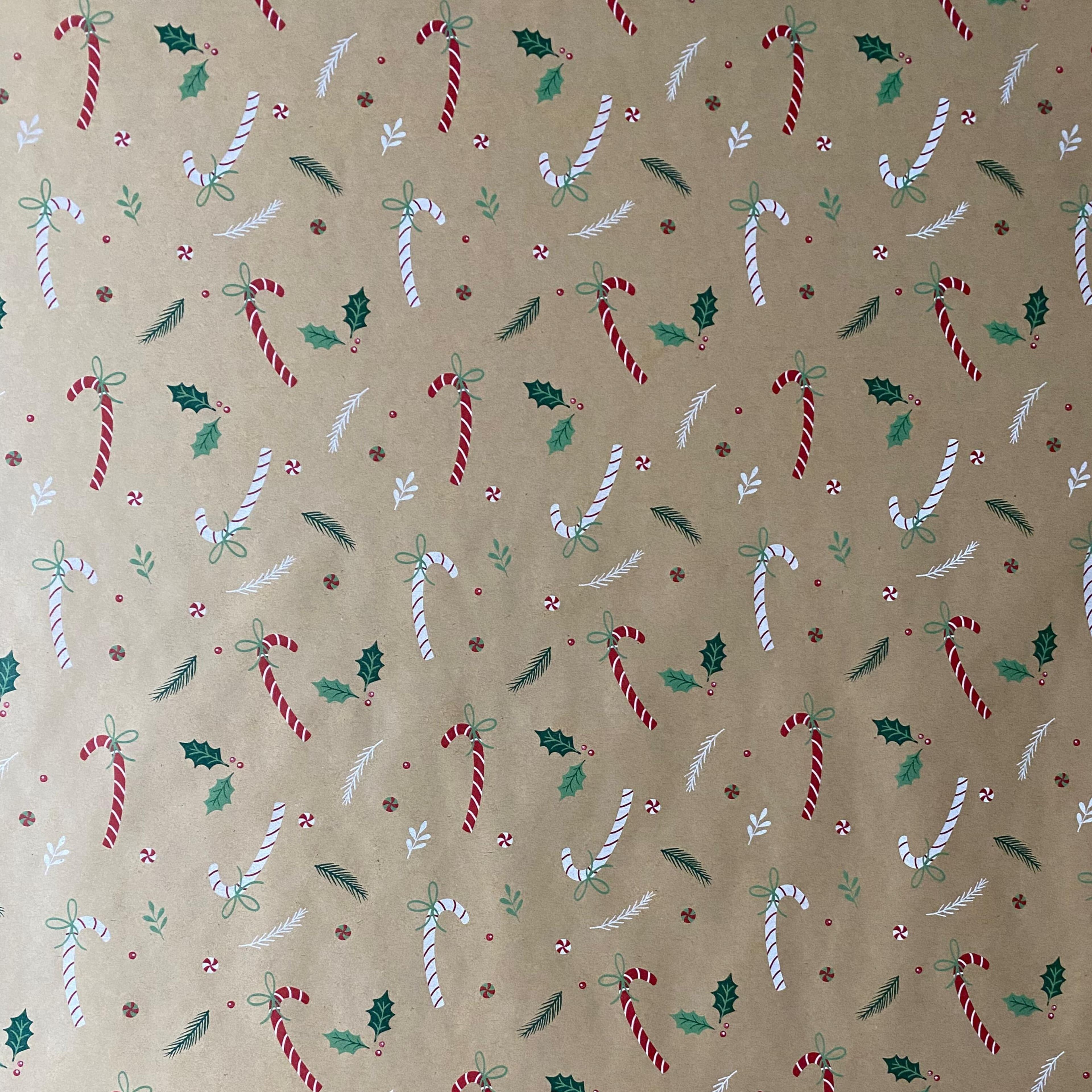 Candy Cane Kraft Wrapping Paper by Celebrate It&#x2122;