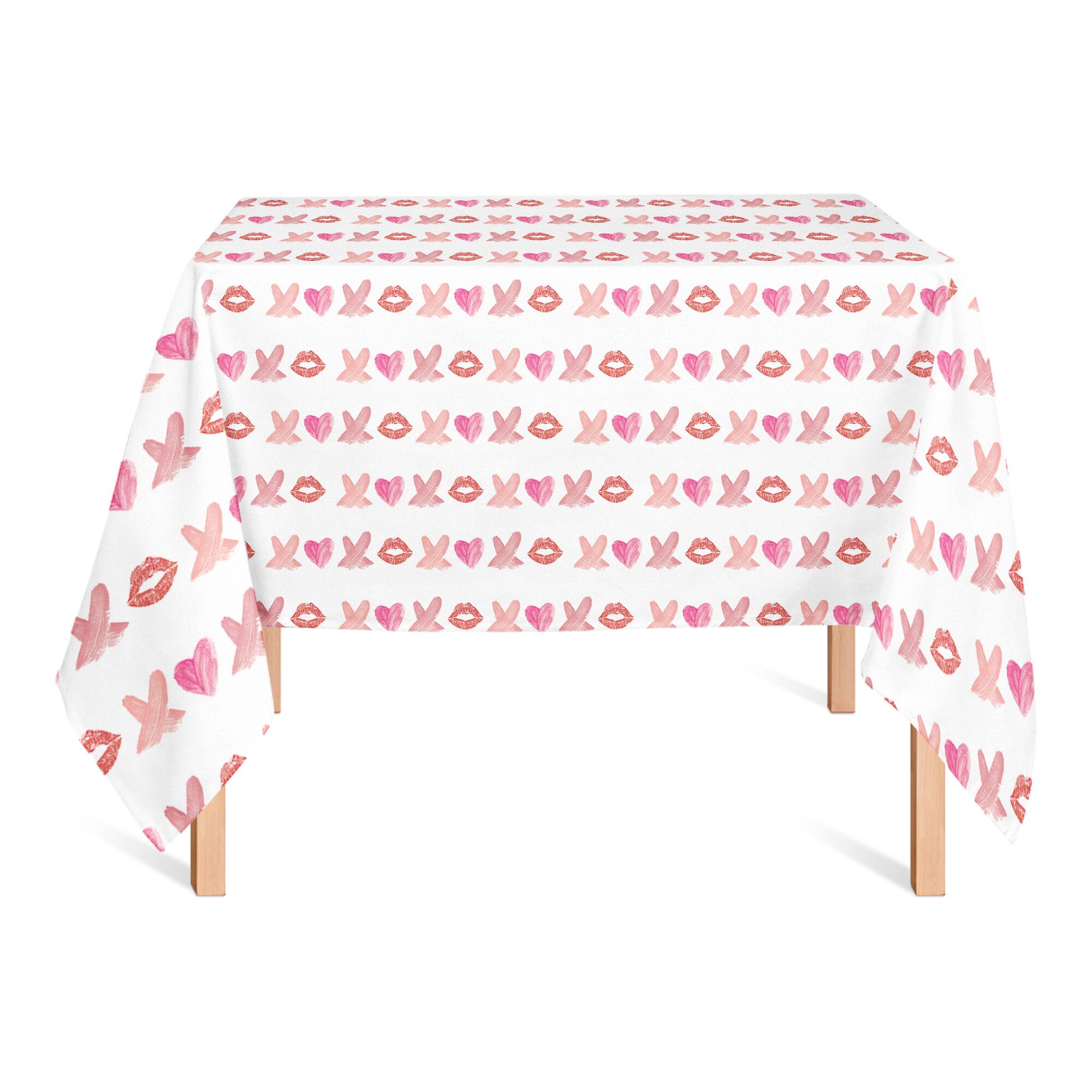 Lipstick XO Pattern 58" x 58" Tablecloth